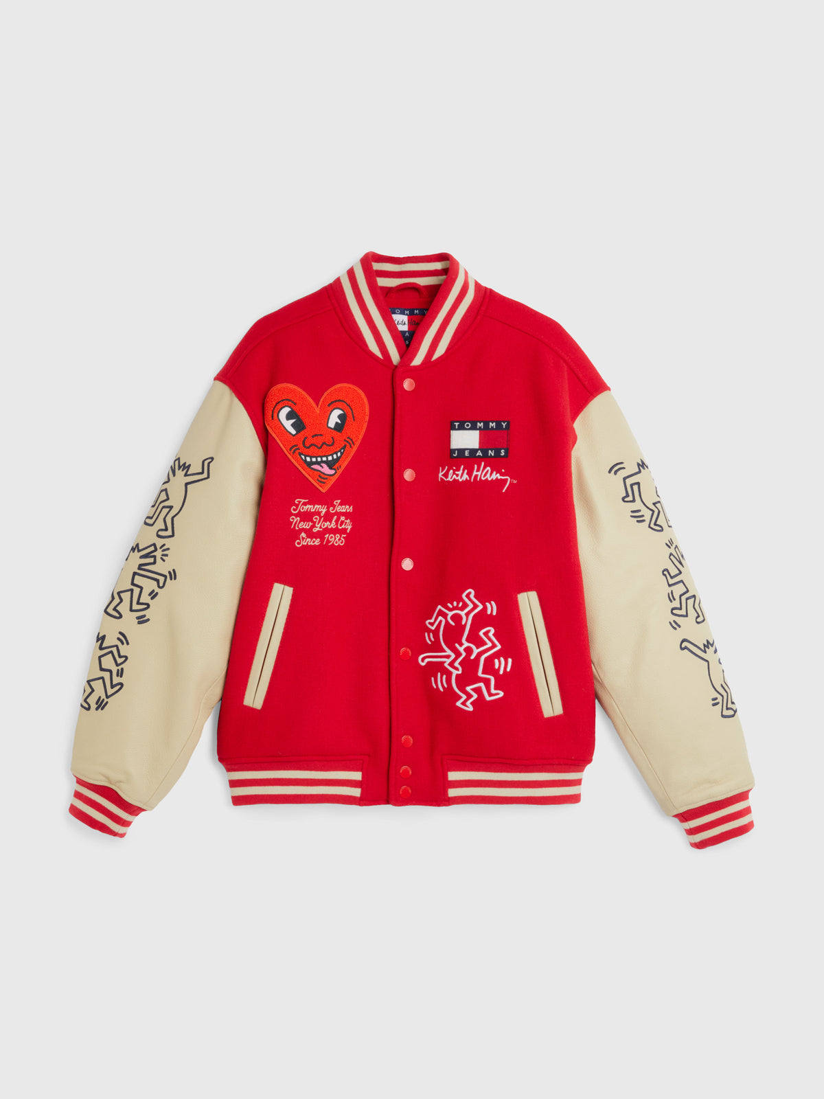 Tommy Hilfiger Keith Haring Varsity Jacket in Red Glare | Red