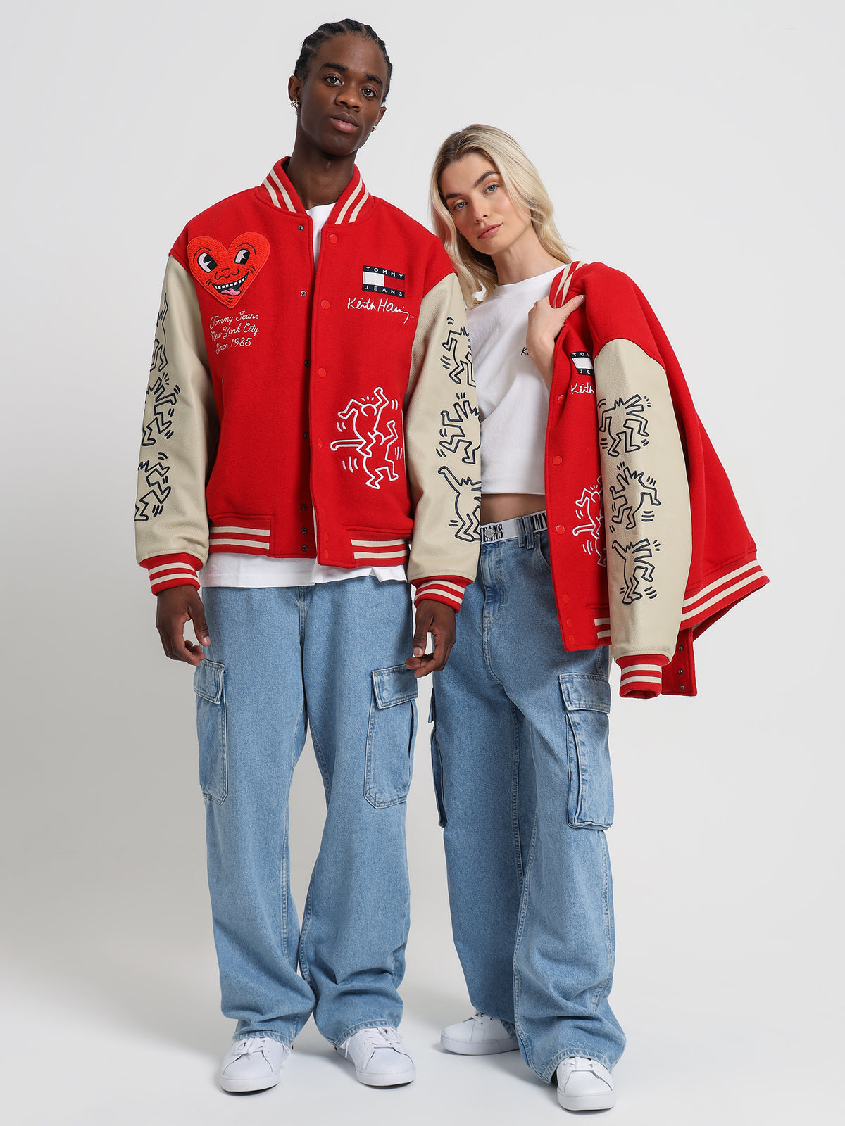 Tommy Hilfiger Keith Haring Varsity Jacket in Red Glare | Red