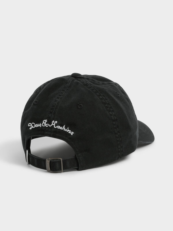 Deus Classic Dad Emporium Cap in Black Black | Glue Store