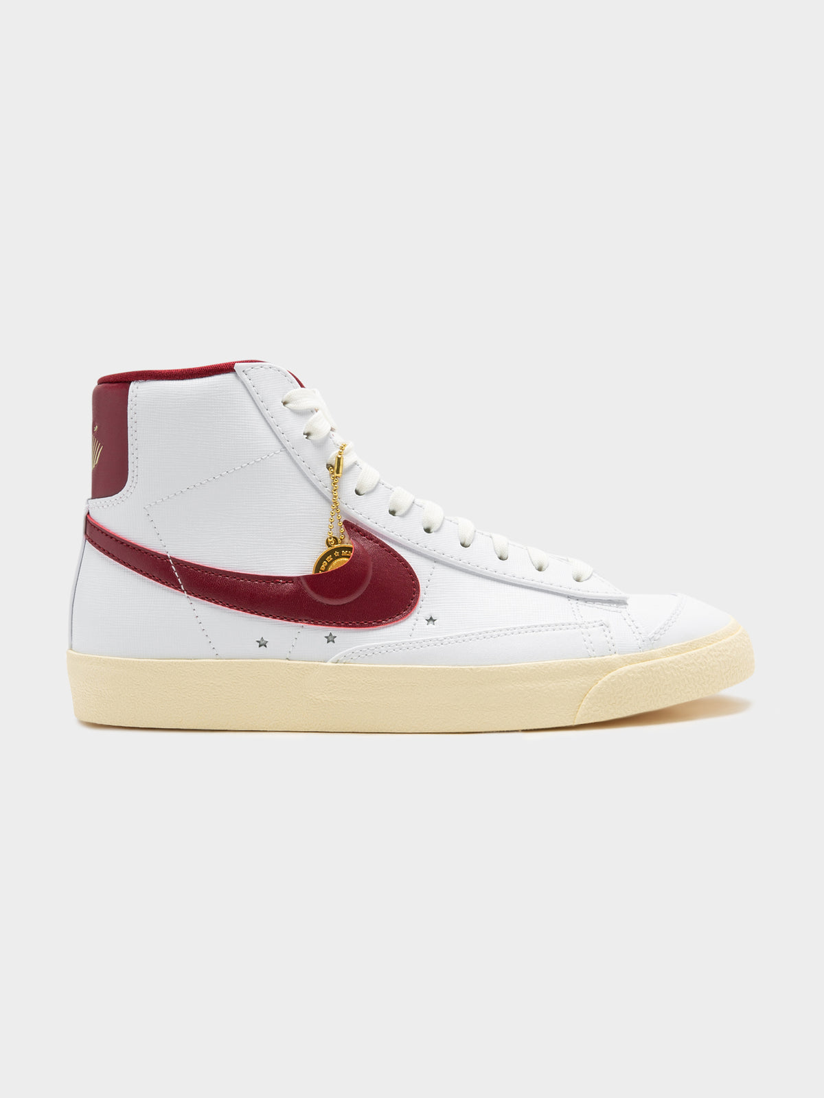 Nike Womens Blazer Mid 77' Sneakers in White Team & Red Muslin | White/Red