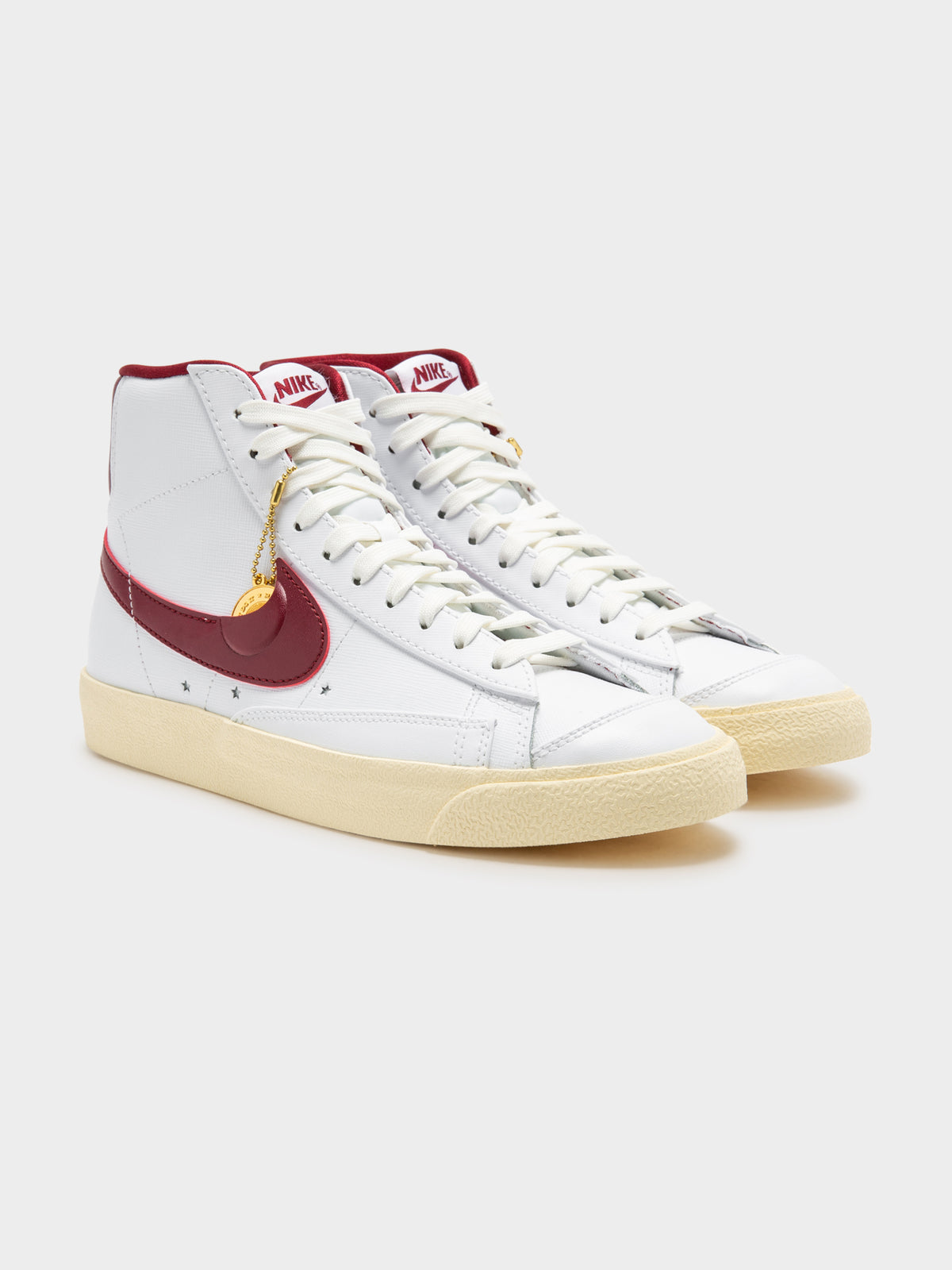 Nike Womens Blazer Mid 77' Sneakers in White Team & Red Muslin | White/Red