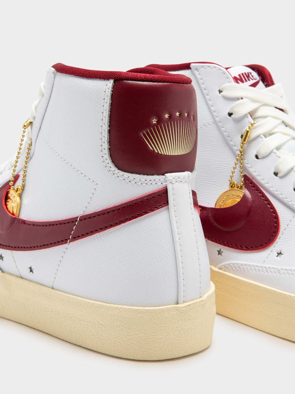 Nike Womens Blazer Mid 77' Sneakers in White Team & Red Muslin | White/Red