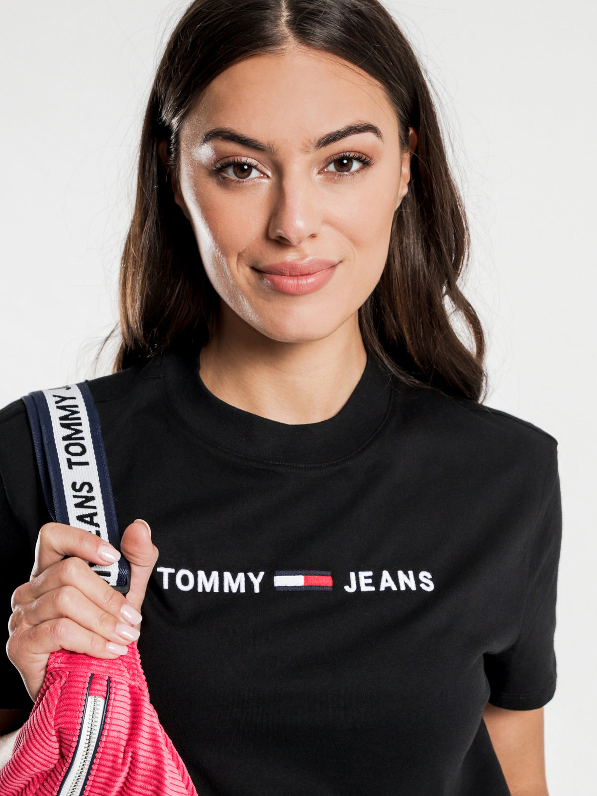 Tommy Hilfiger Clean Linear Logo T-Shirt in Black | Black