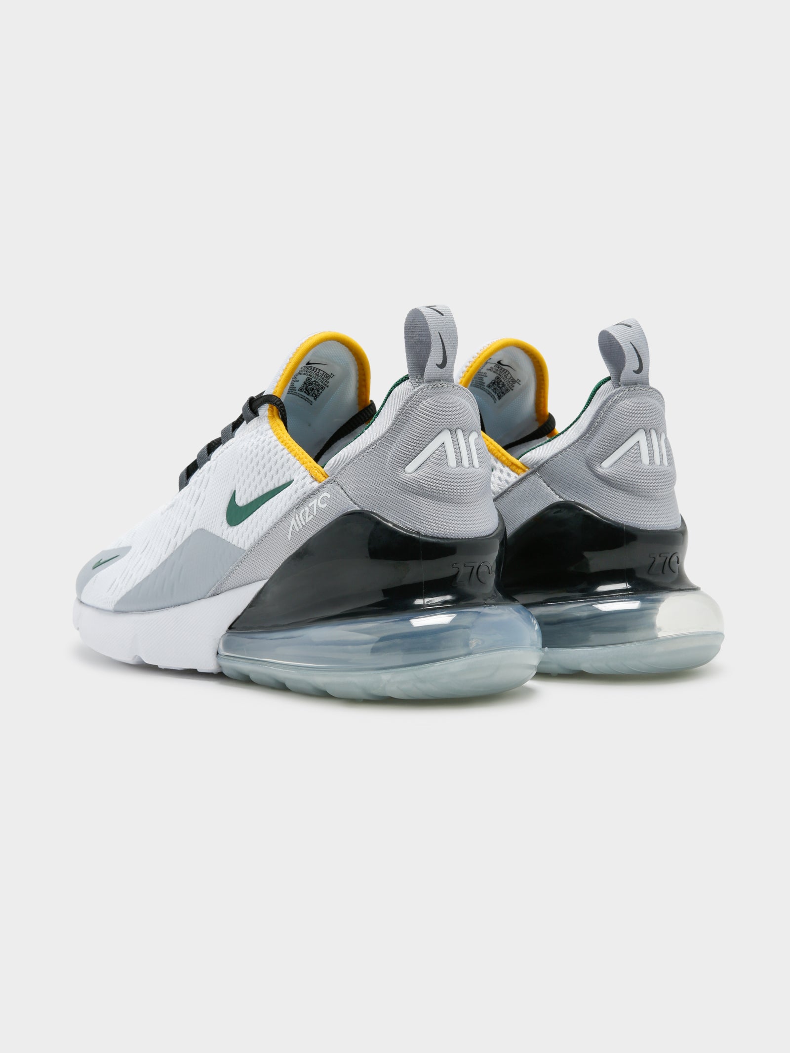 Mens Air Max 270 Sneakers in White Green