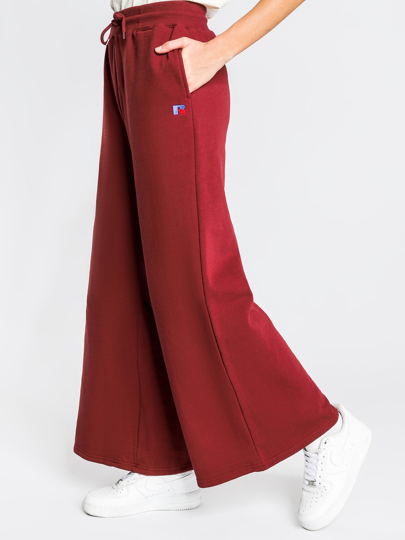 Burgundy wide jogging pants