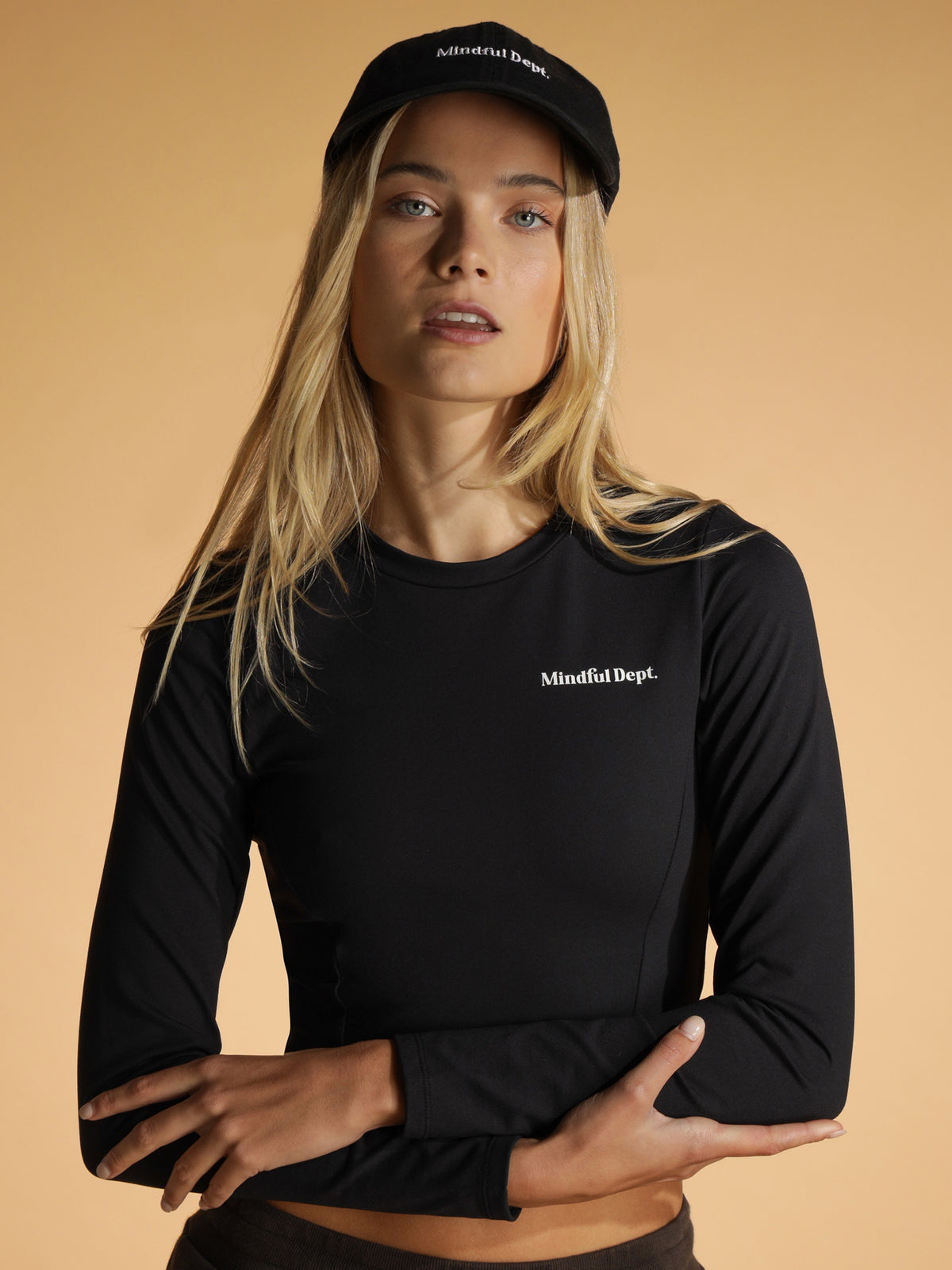 Mindful Dept. Thermal Long Sleeve Top in Black | Black