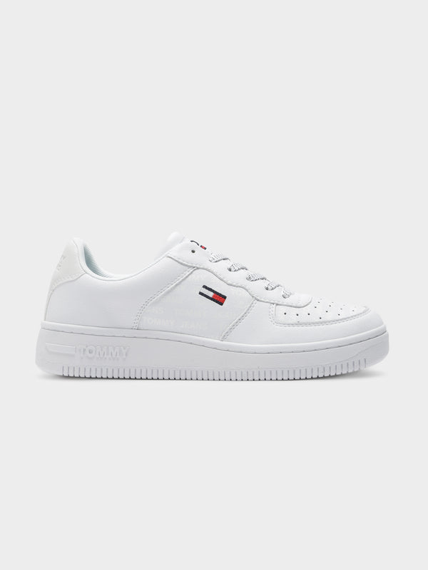 Tommy hilfiger Womens Reflective Basket Sneakers in White | Glue Store