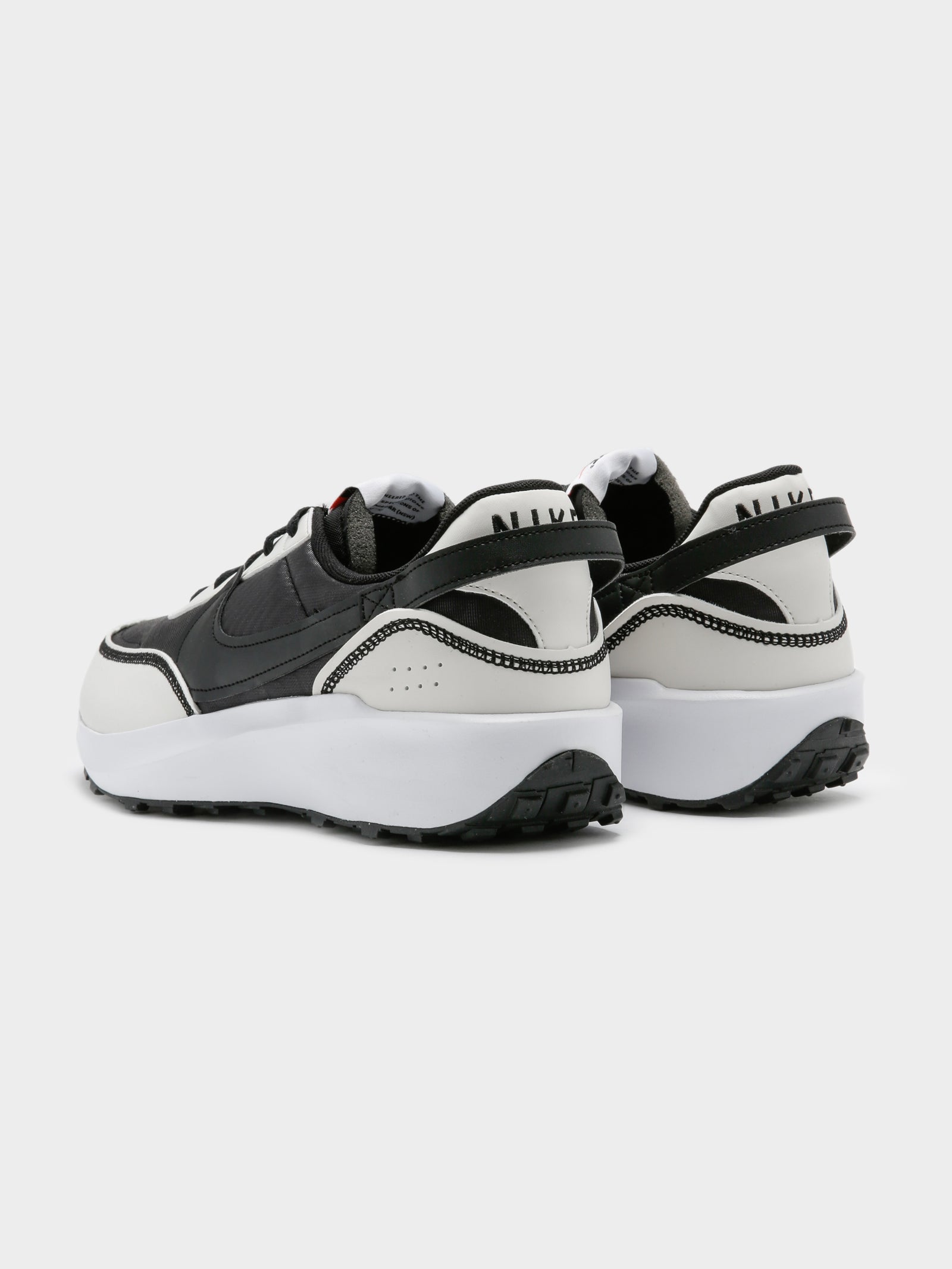 Mens Waffle Debut Sneakers in Black & White - Glue Store