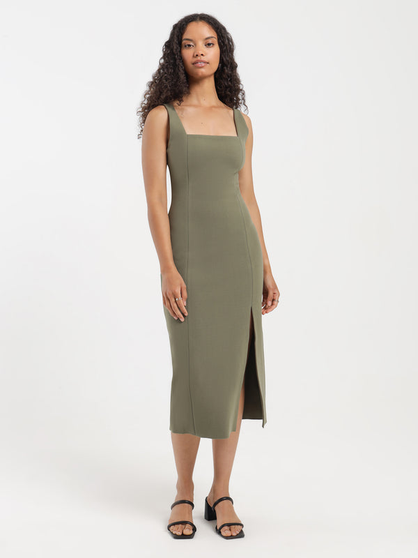 Mse Niclette Bonded Midi Dress in Eucalyptus Eucalyptus | Glue Store