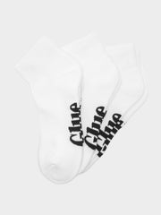 3 Pairs of Ankle Socks in White