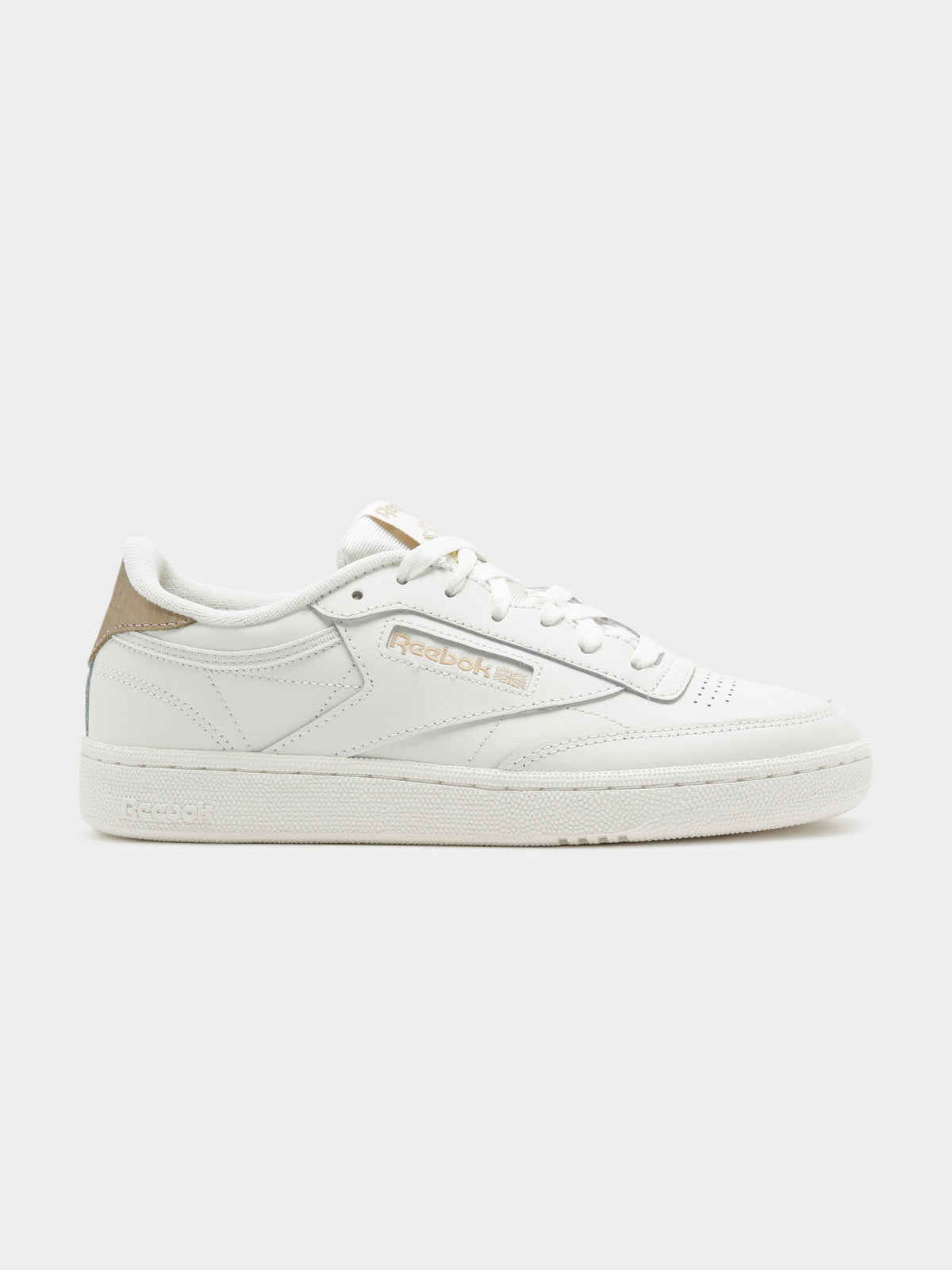 Reebok Womens Club C 85 Shoes in Chalk & Sahara | Beige/Gold