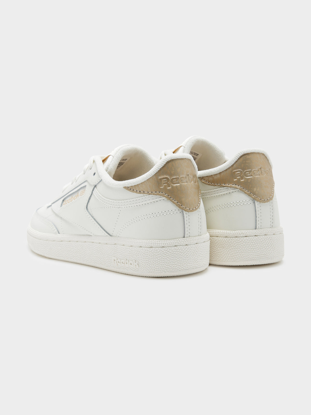 Reebok Womens Club C 85 Shoes in Chalk & Sahara | Beige/Gold