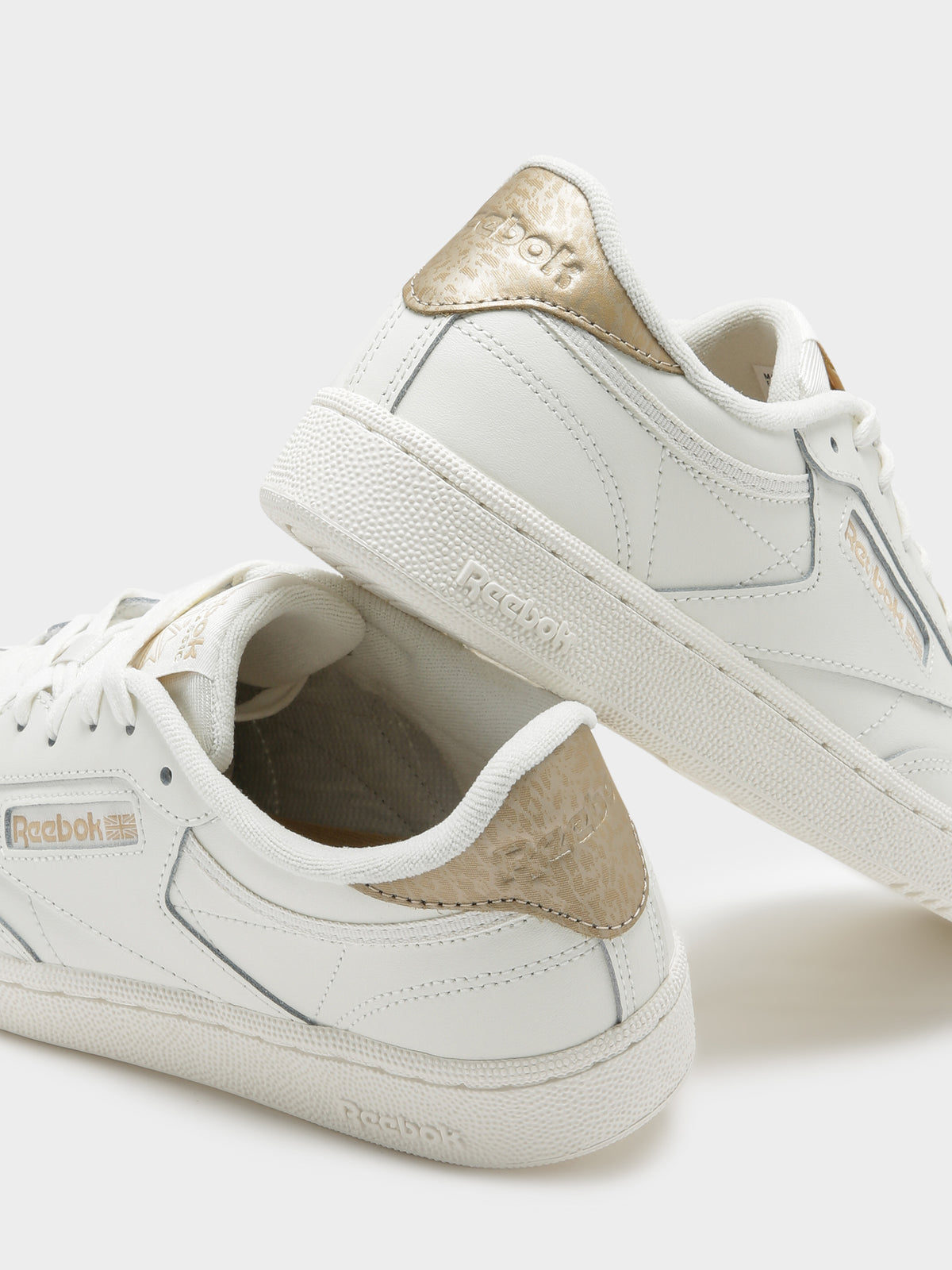 Reebok Womens Club C 85 Shoes in Chalk & Sahara | Beige/Gold