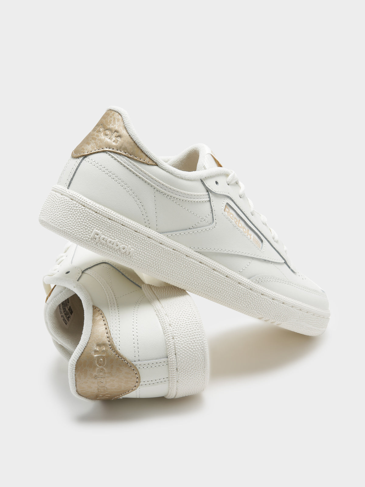 Reebok Womens Club C 85 Shoes in Chalk & Sahara | Beige/Gold