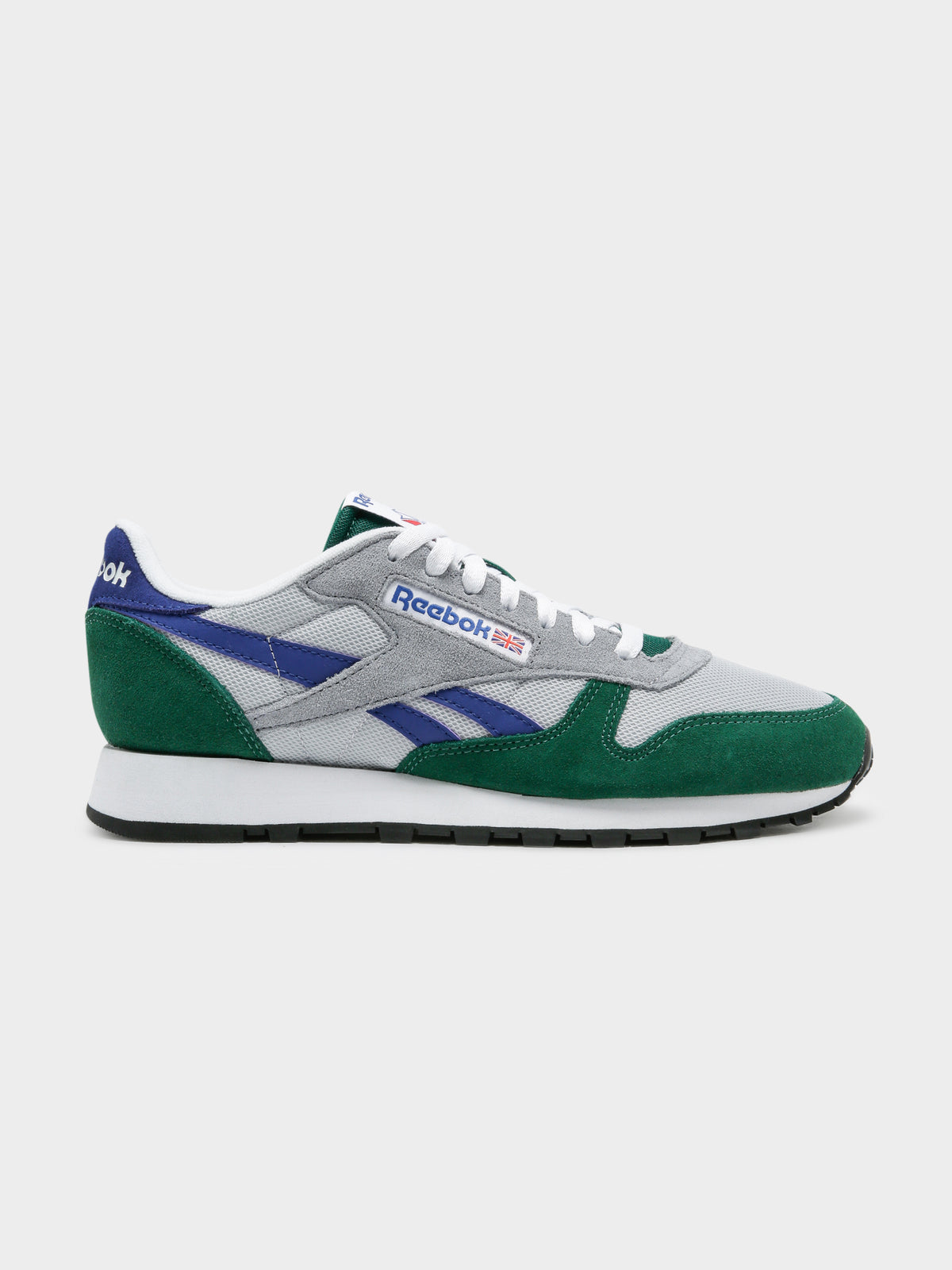 Reebok Unisex Classic Leather Sneakers in White & Green | White/Green