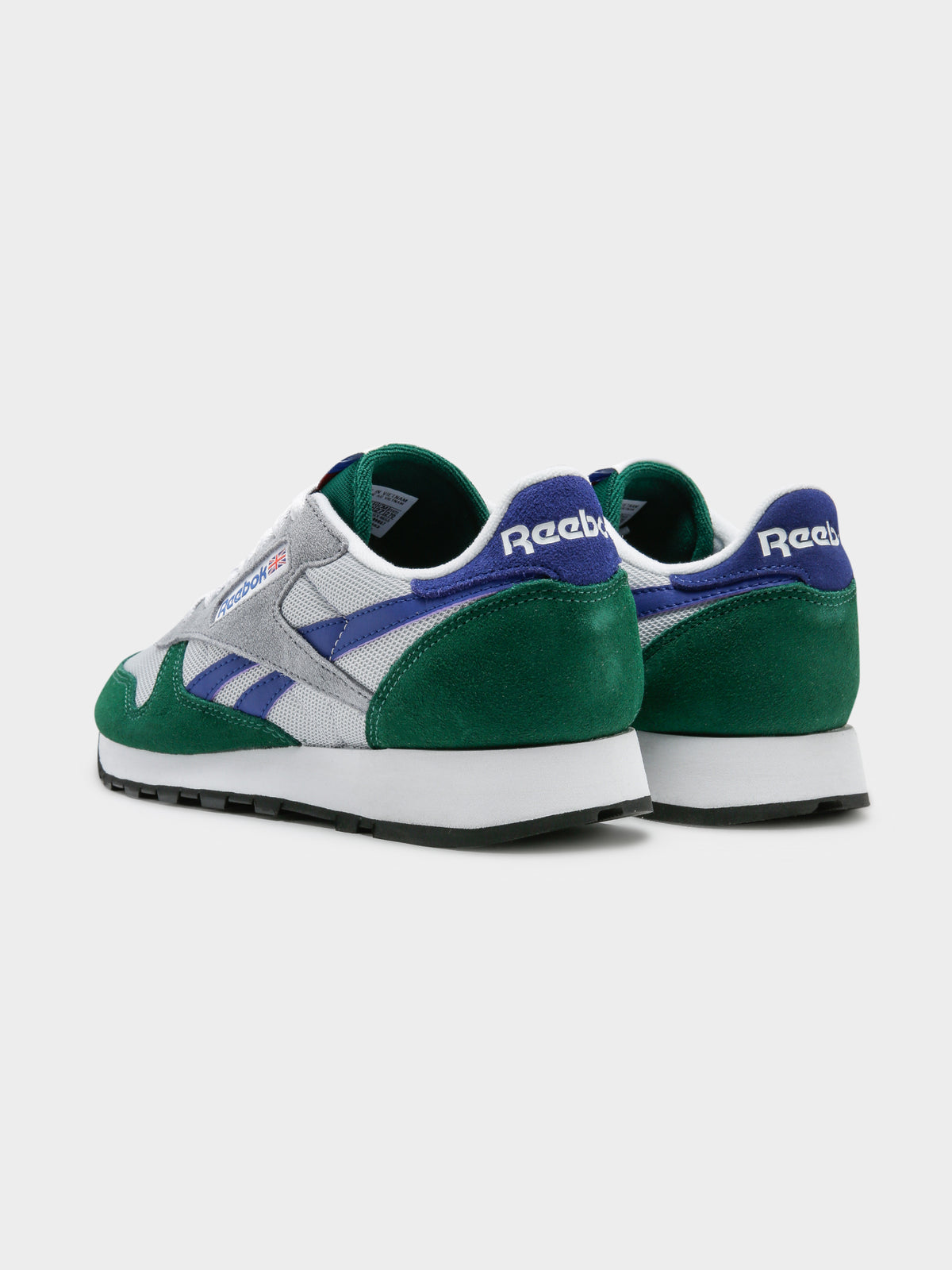 Reebok Unisex Classic Leather Sneakers in White & Green | White/Green