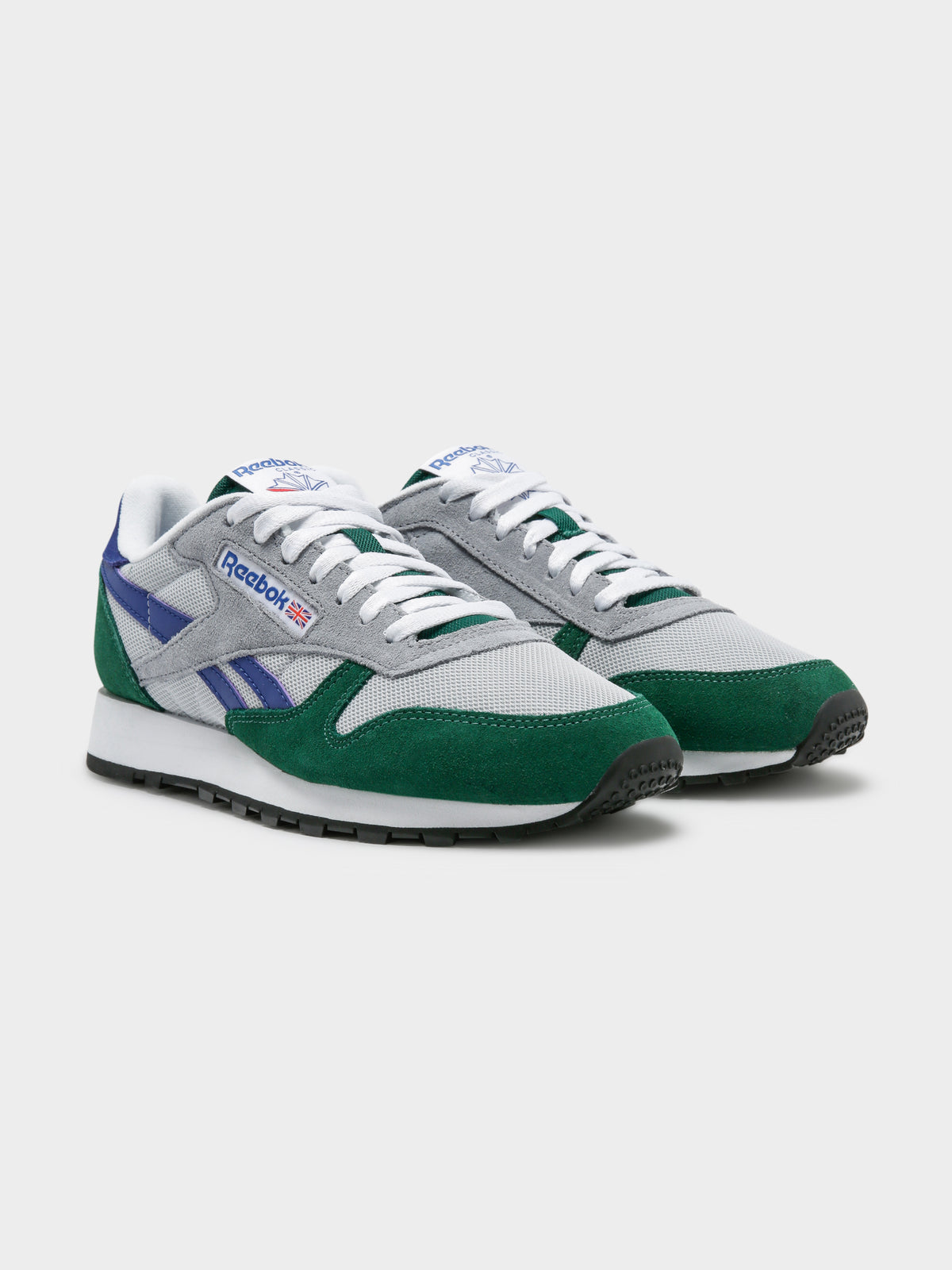 Reebok Unisex Classic Leather Sneakers in White & Green | White/Green