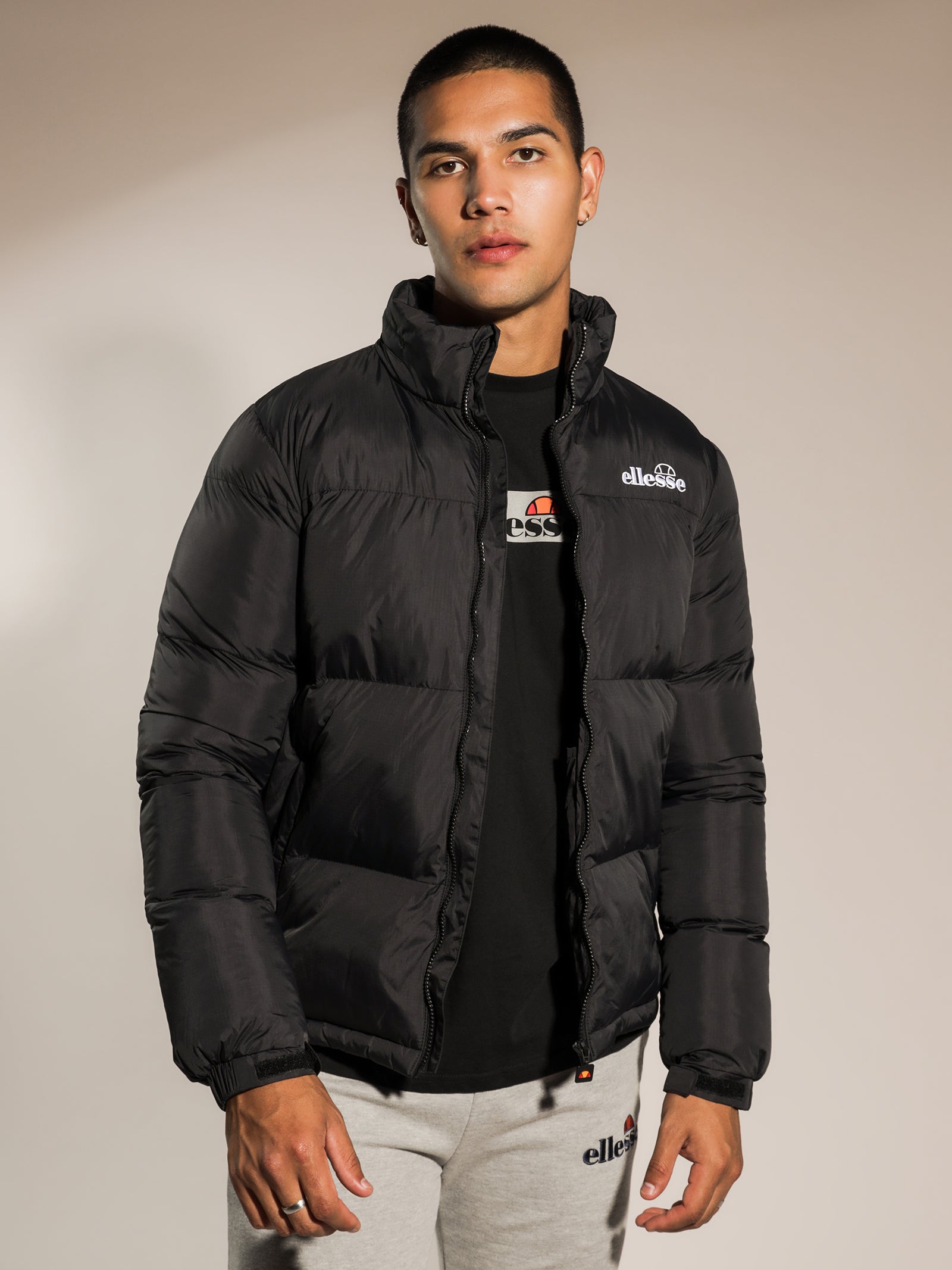 Schott Utah 2 hooded puffer jacket in black