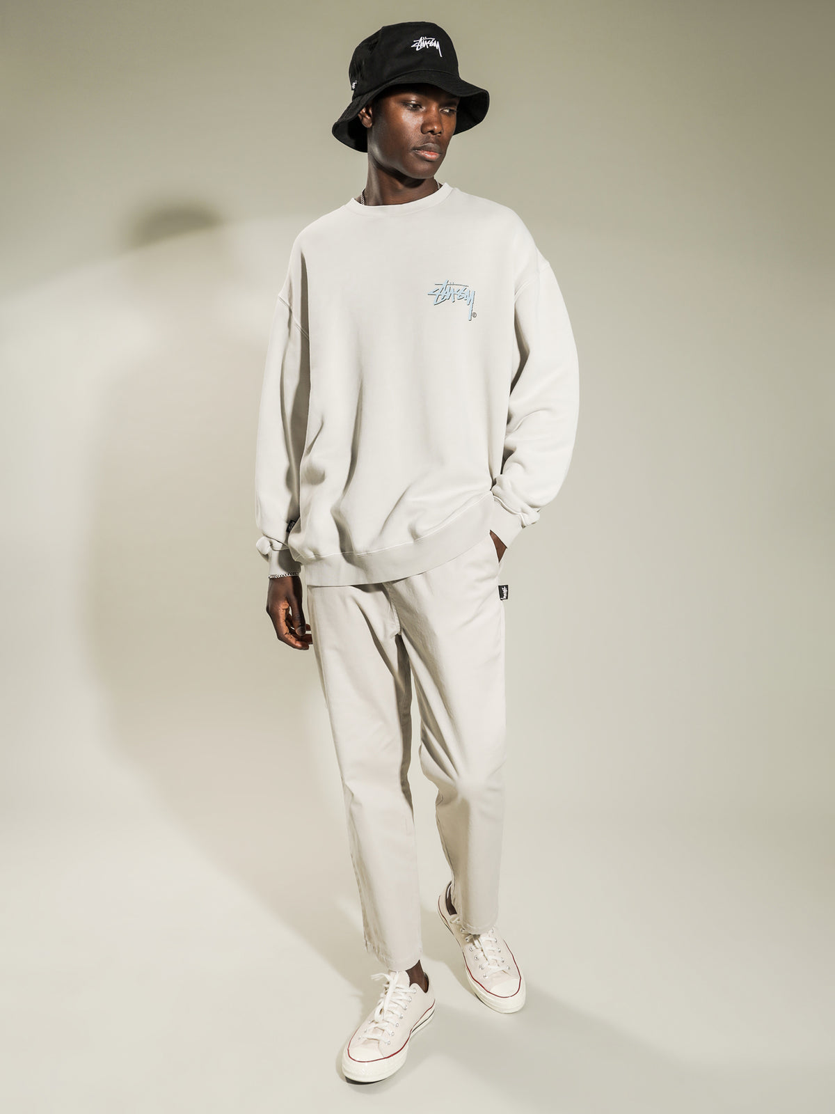 Stussy Stock Shadow Jumper in White Sand | Sand