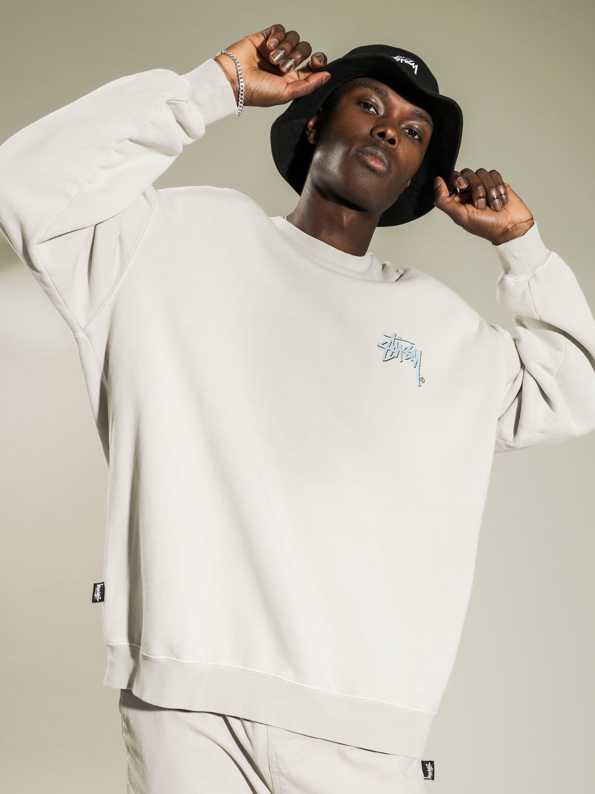 Stussy Stock Shadow Jumper in White Sand | Sand