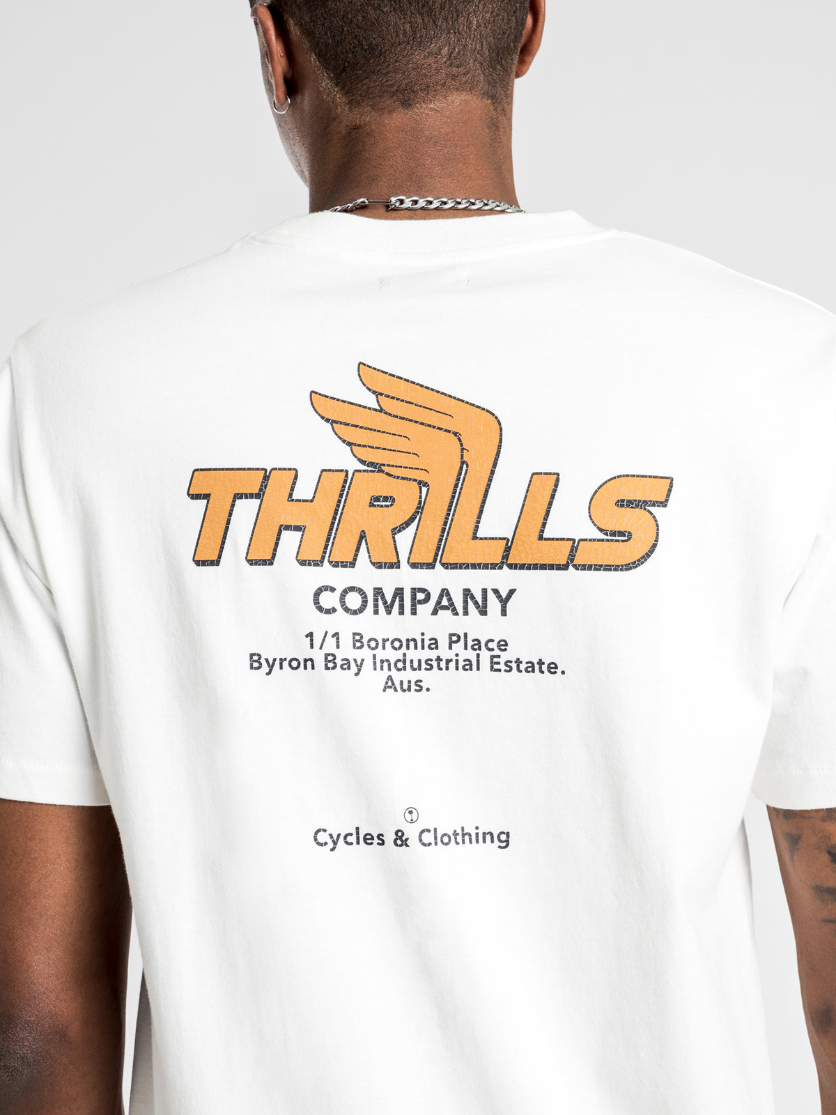 Thrills Burner Merch Fit T-Shirt in Dirty White | White