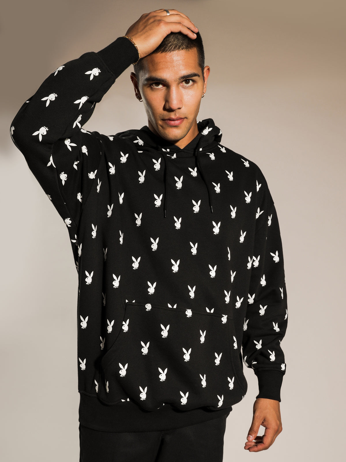 Playboy Bunnies Oversized Hoodie in Black | Black