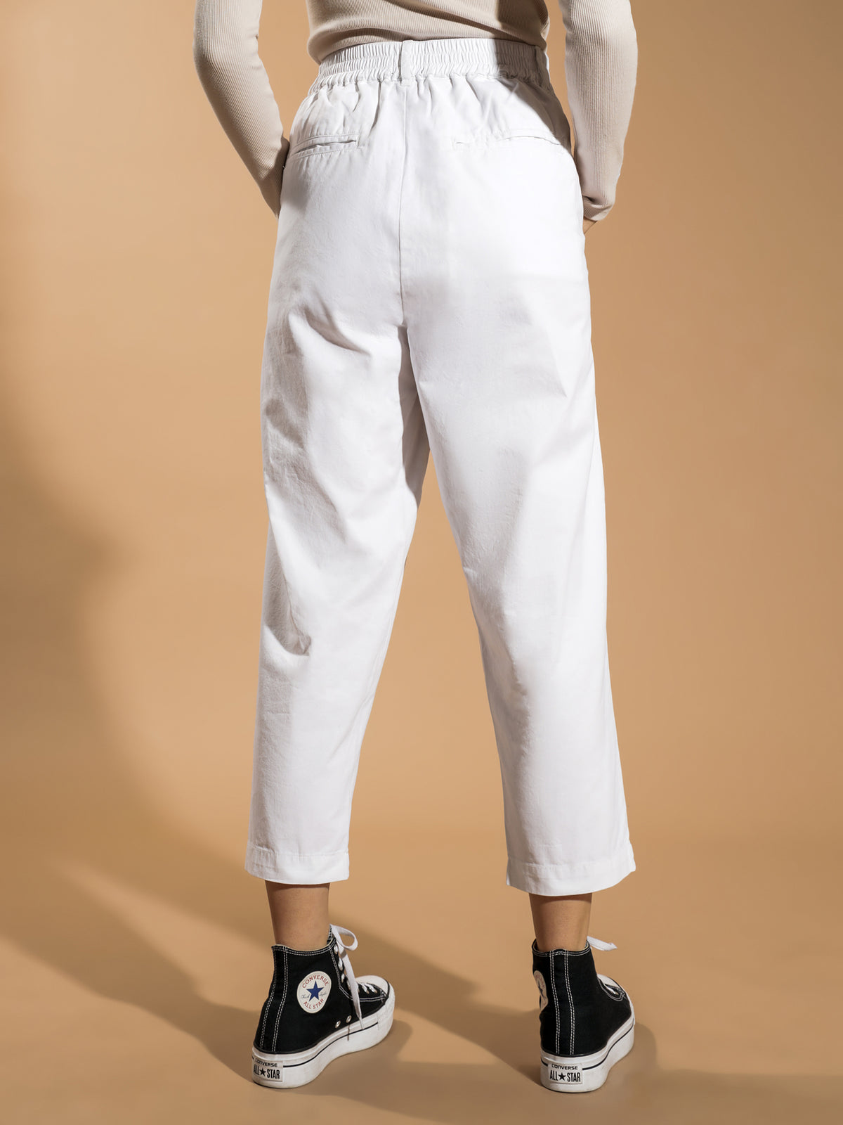 Stussy Brentwood Pleated Crop Pants in White | White