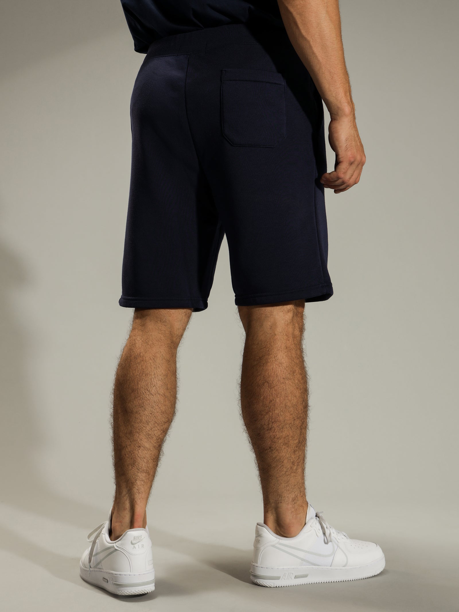 Logo Print Track Shorts in Navy