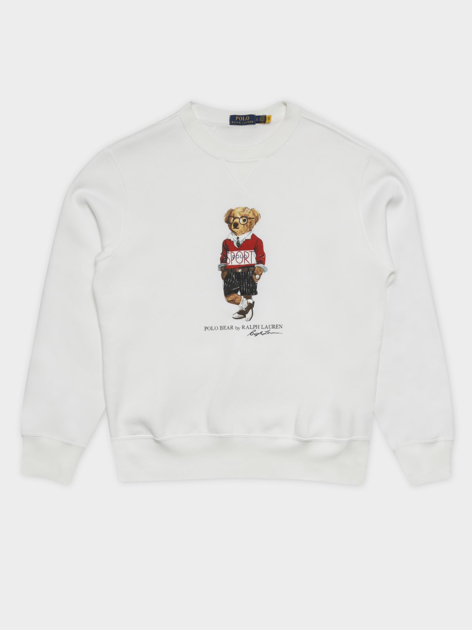 Polo Sport Bear Crew Sweater in White