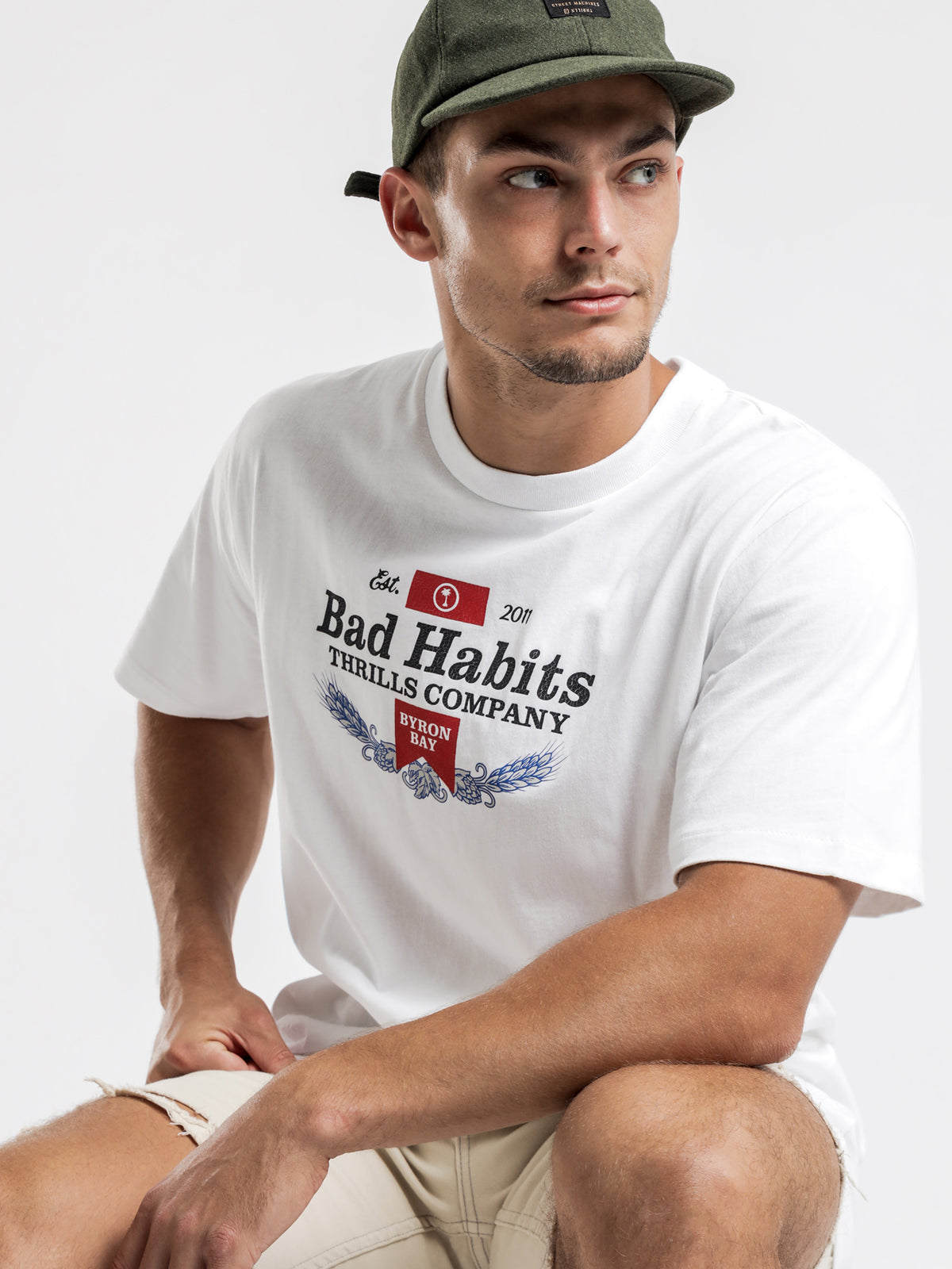 Thrills Bad Habits T-Shirt in White | White