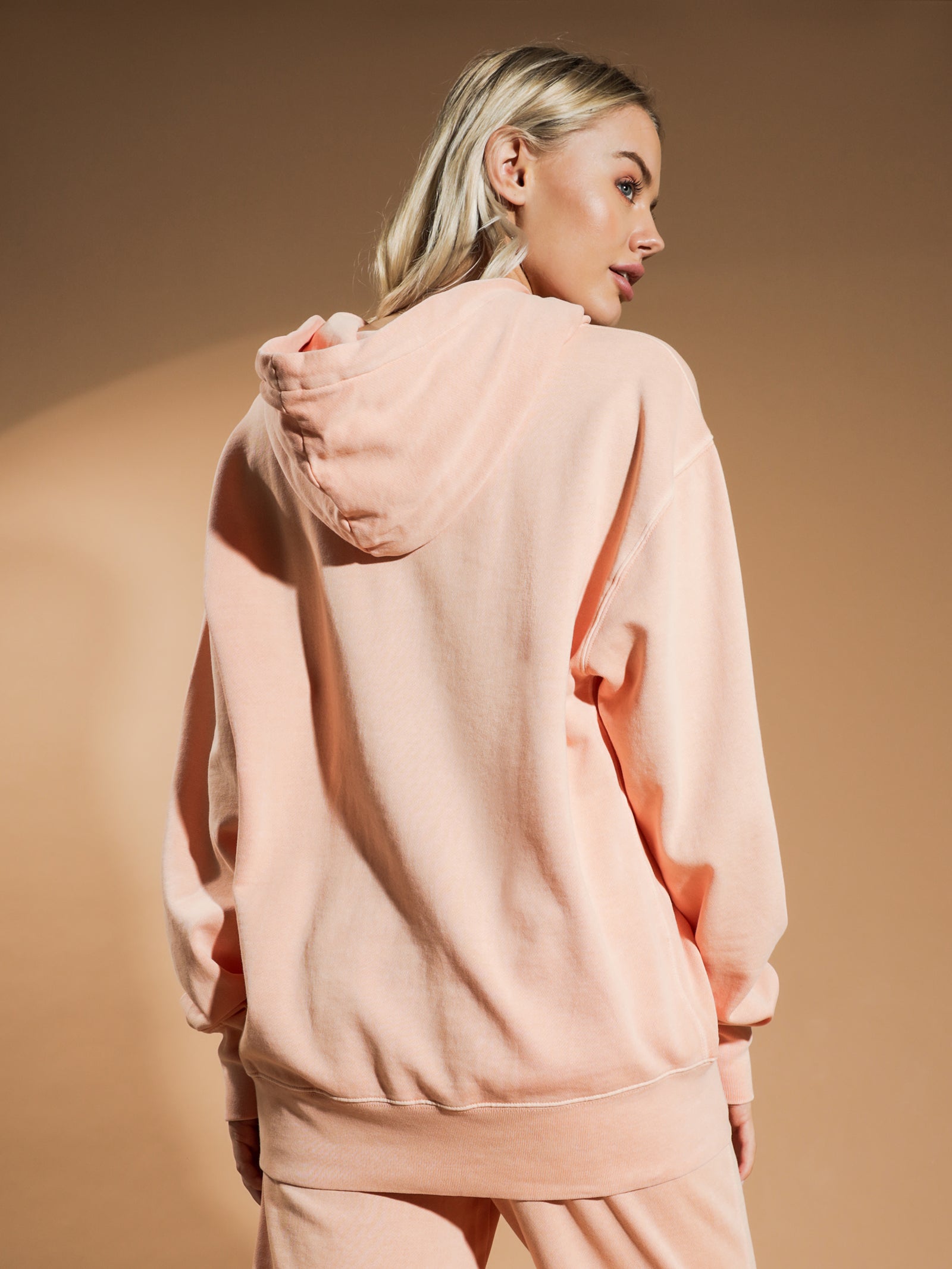 Vintage Dyed Boyfriend Hoodie in Peach