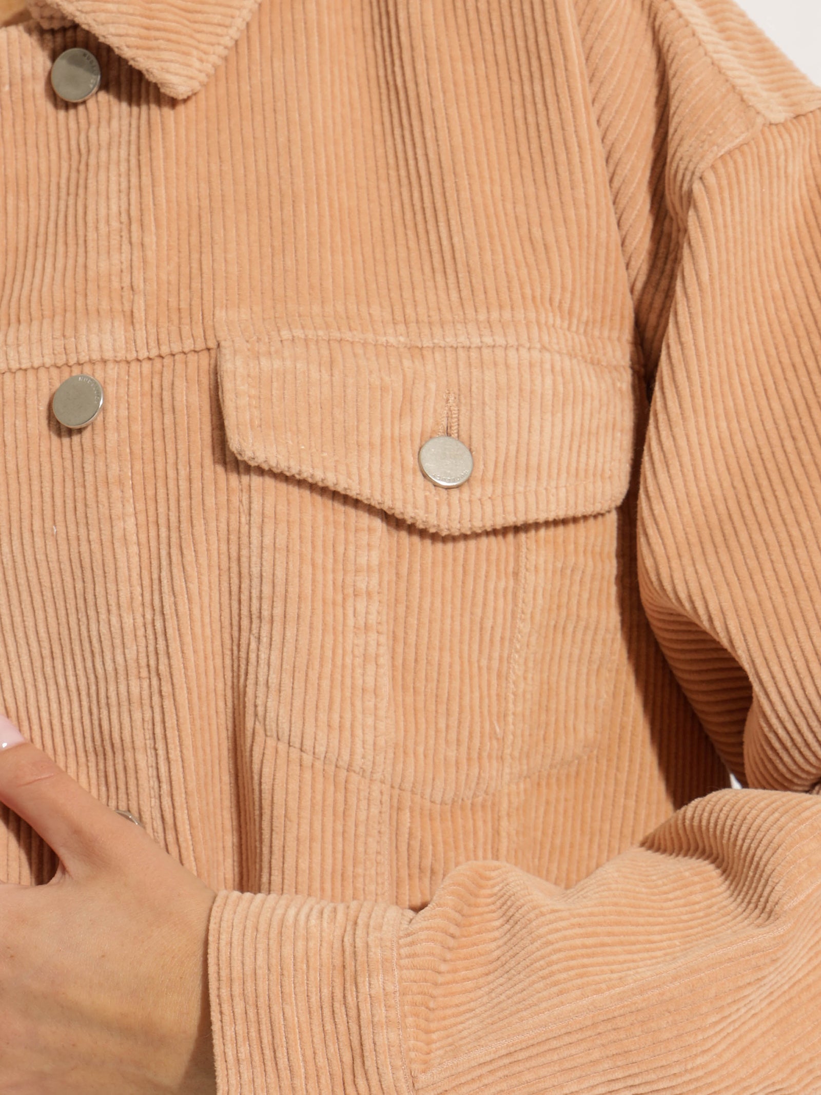 Binx Longline Cord Jacket in Clay