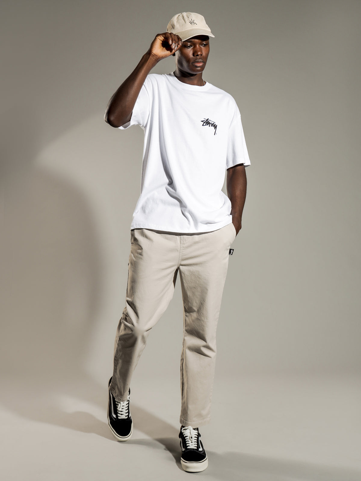 Stussy Shadow Stock T-Shirt in White | White