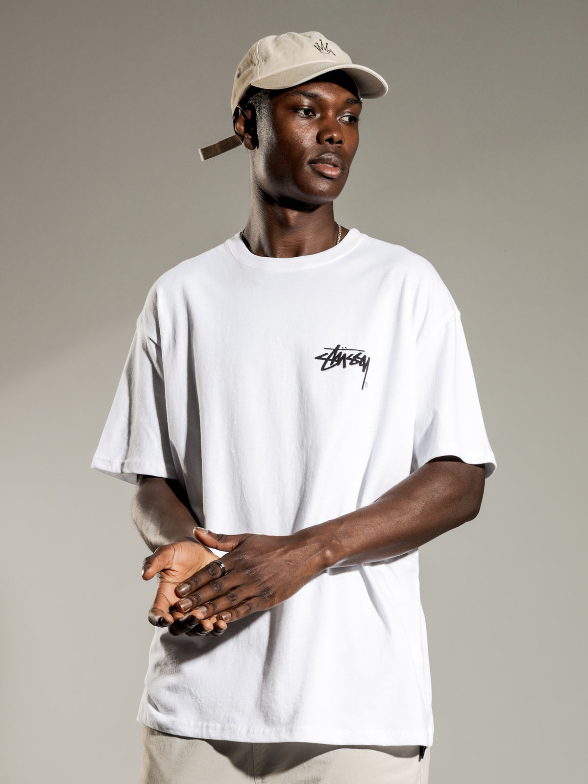 Stussy Shadow Stock T-Shirt in White | White