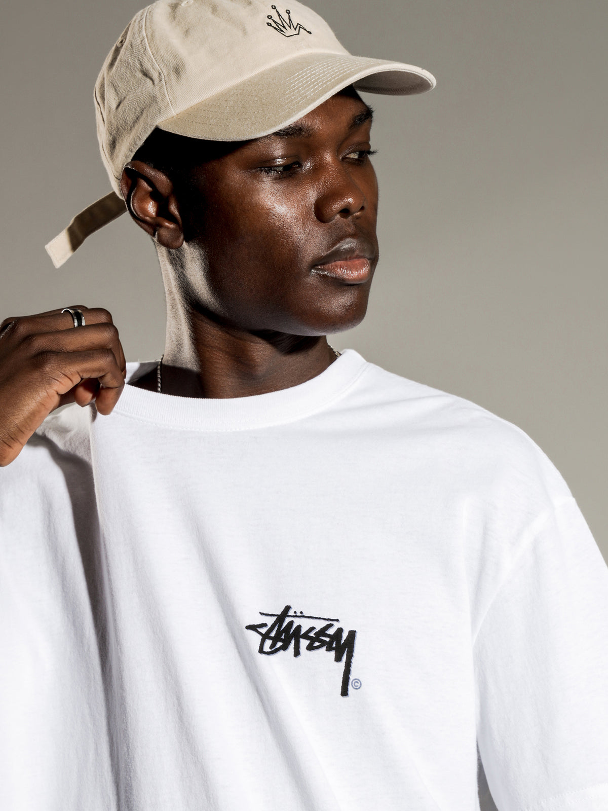 Stussy Shadow Stock T-Shirt in White | White