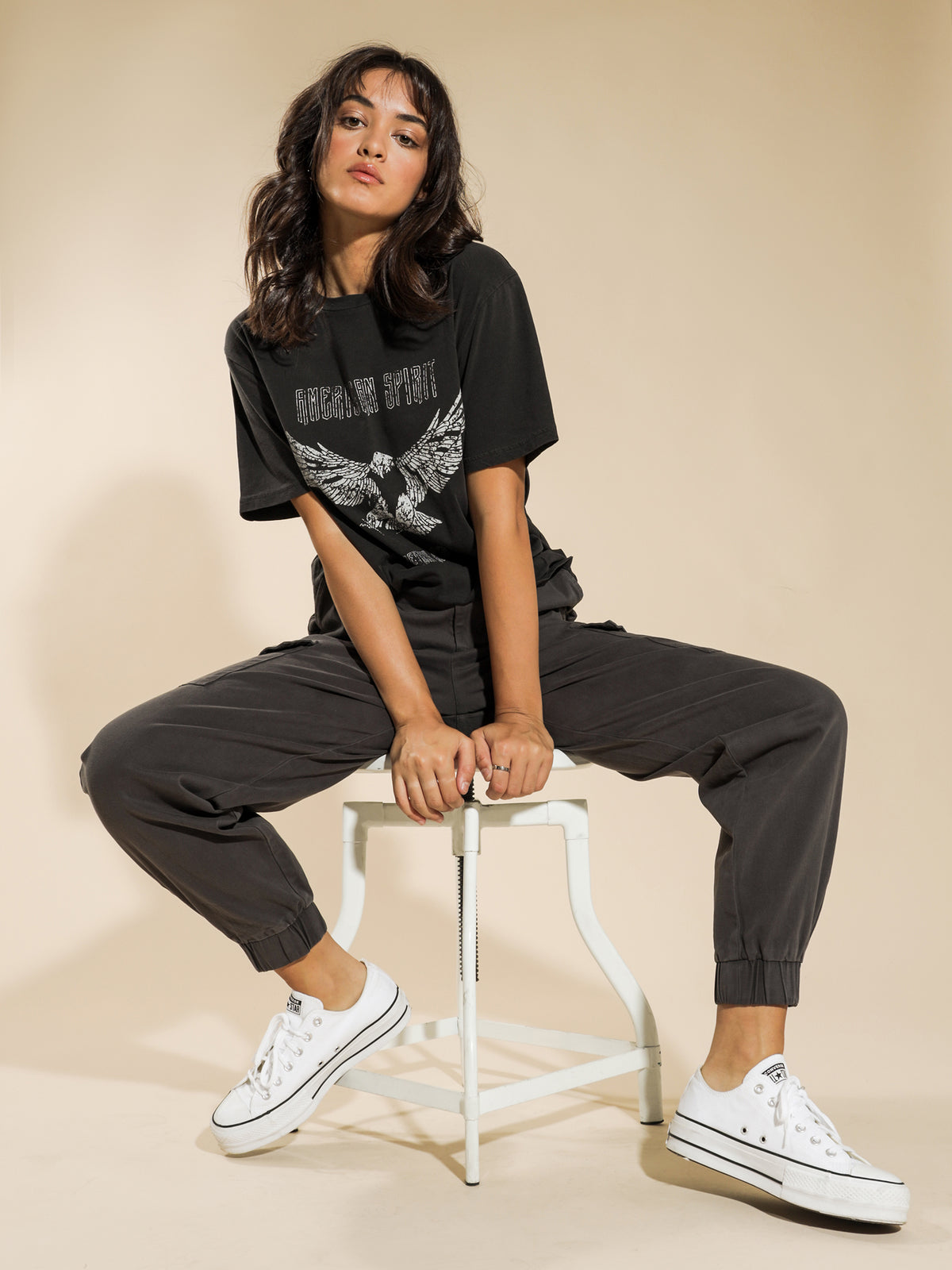 Beyond Her American Spirit T-Shirt in Black | Washed Black