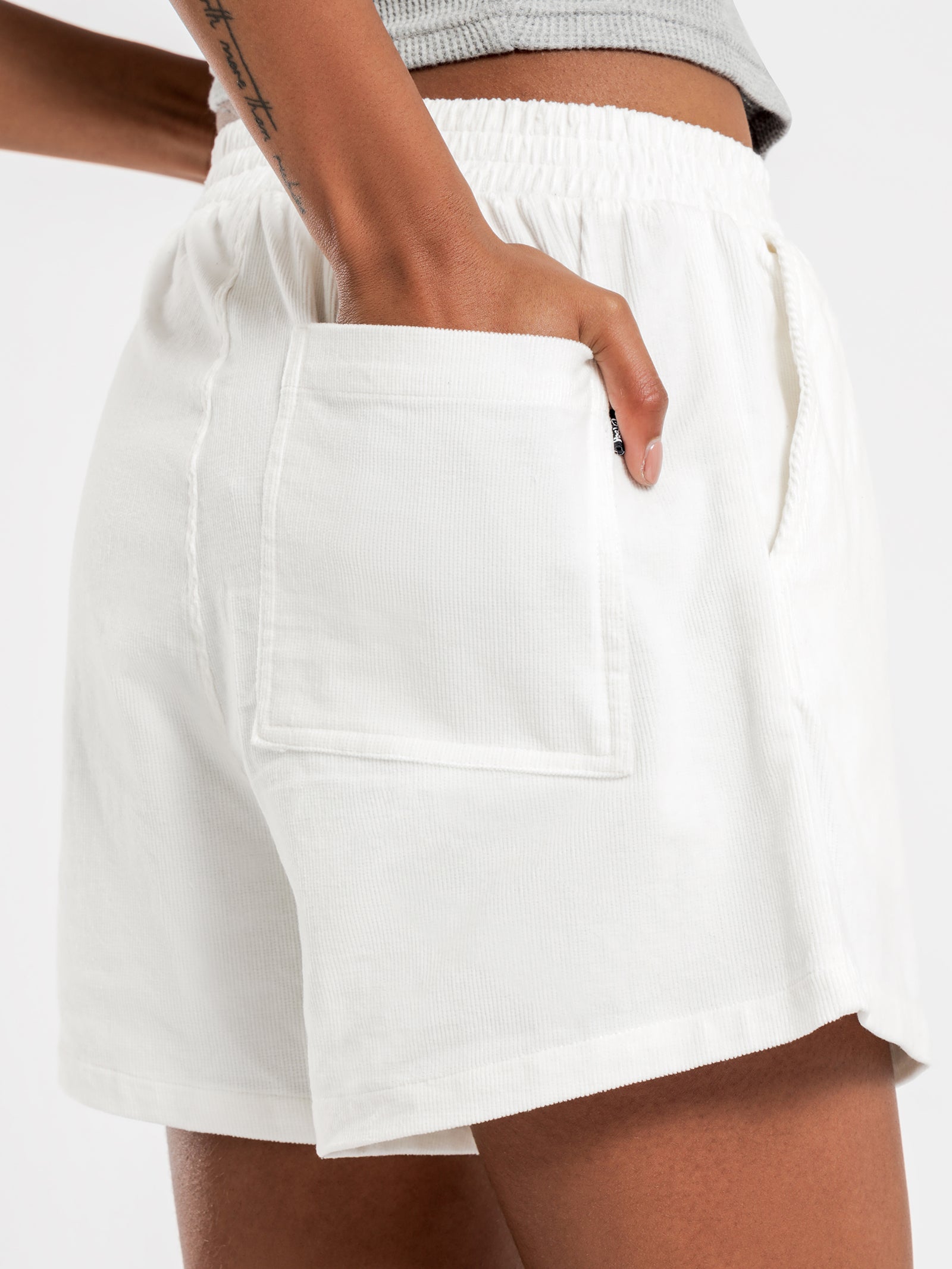 Stock Cord Shorts in White