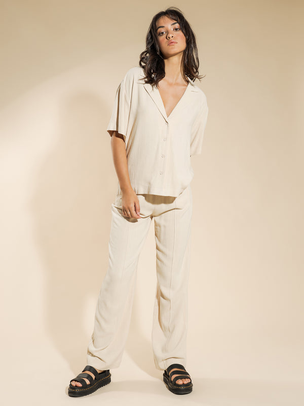 Bronte Wide Leg Pants in Winter White - Glue Store