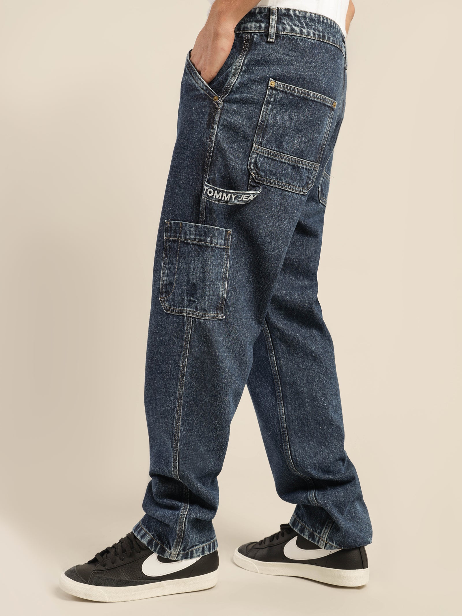 Skater Carpenter Fit Hemp Jeans in Blue - Glue Store