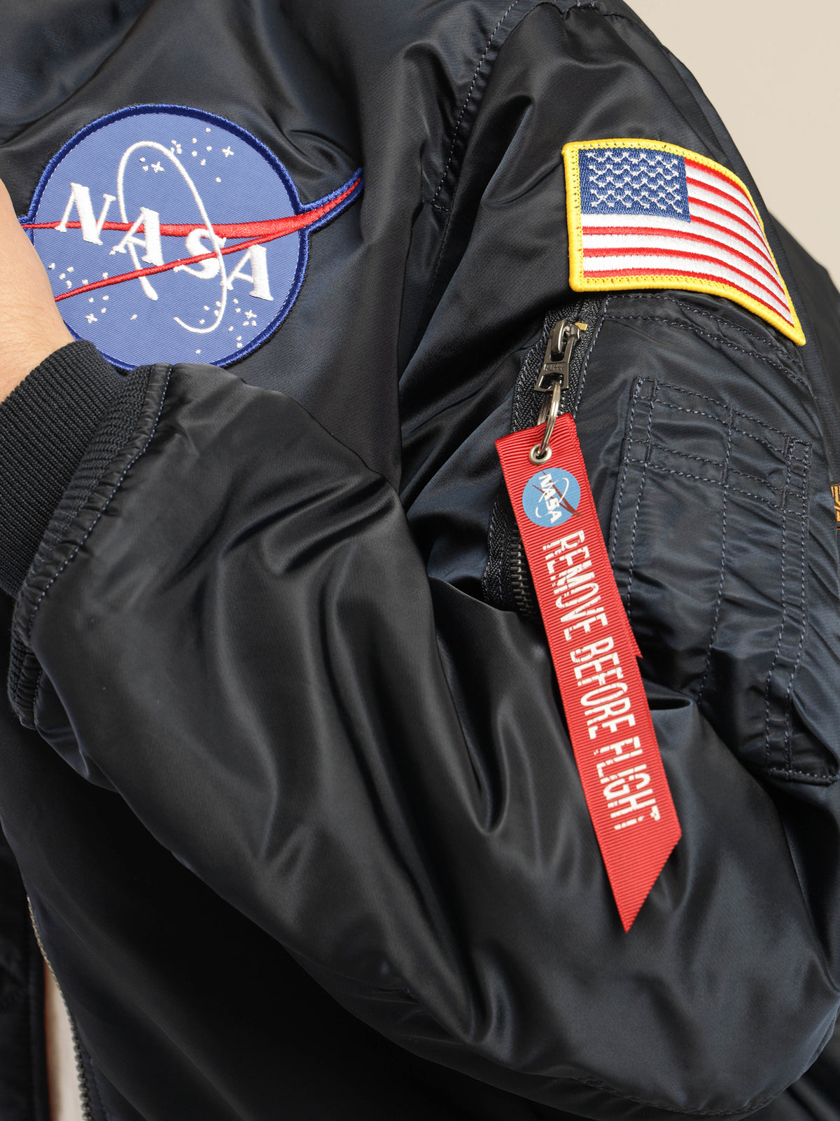 Alpha Industries NASA MA-1 Reversible Bomber Jacket in Replica Blue | Navy