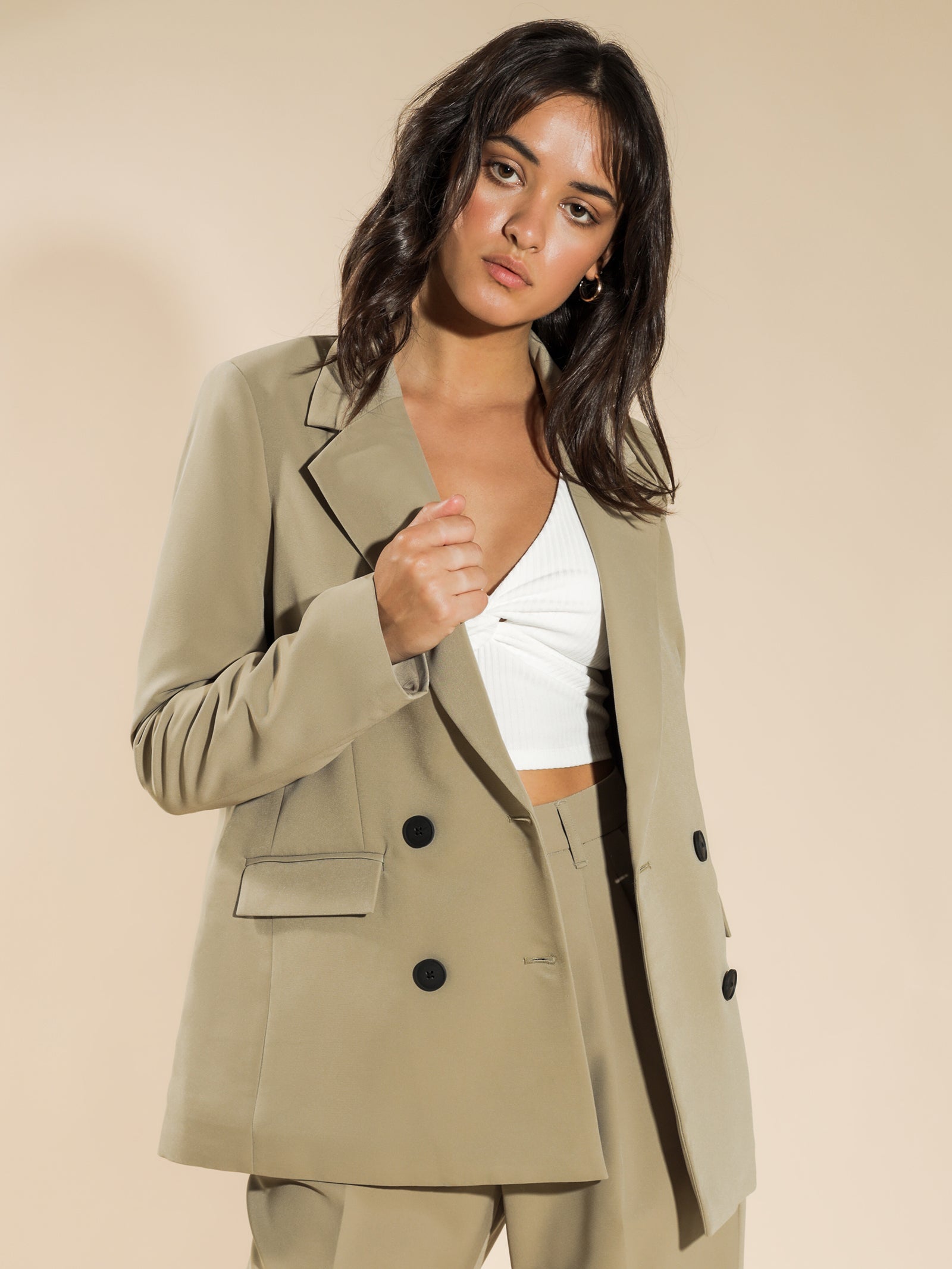 Rae Blazer in Khaki