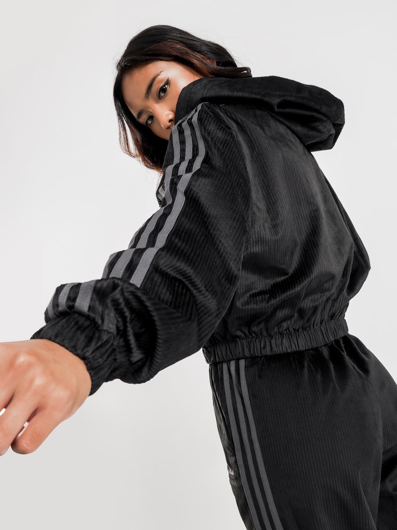 CC Corduroy Track Jacket in Black