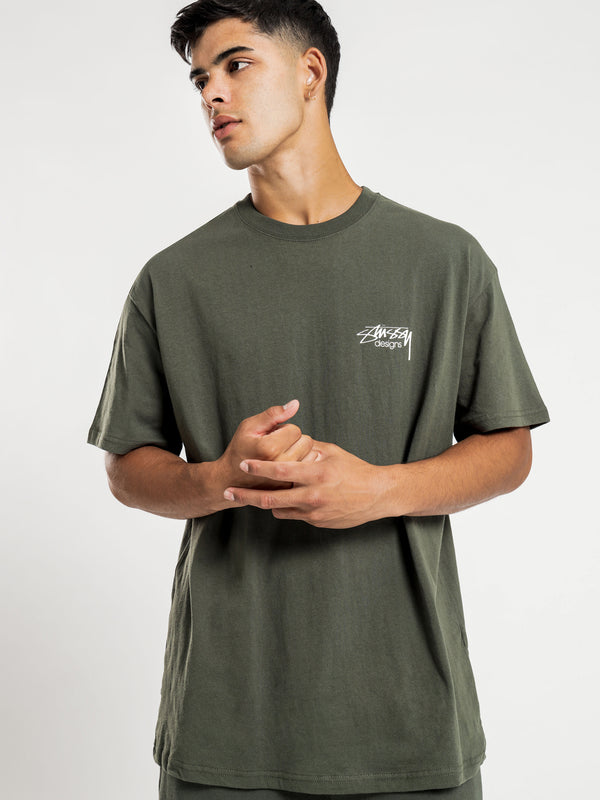 Stussy Designs T-Shirt in Flight Green Green | Glue Store