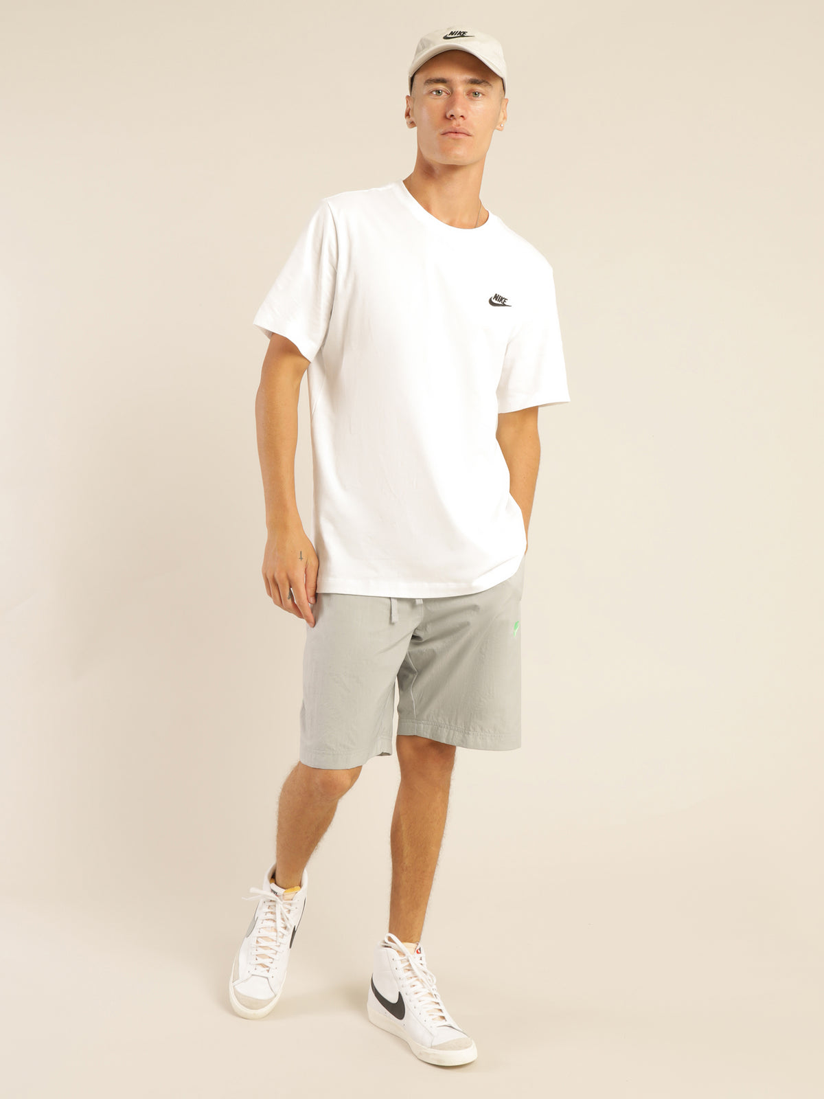 Nike Sportswear Club T-Shirt in White & Black | White/Black