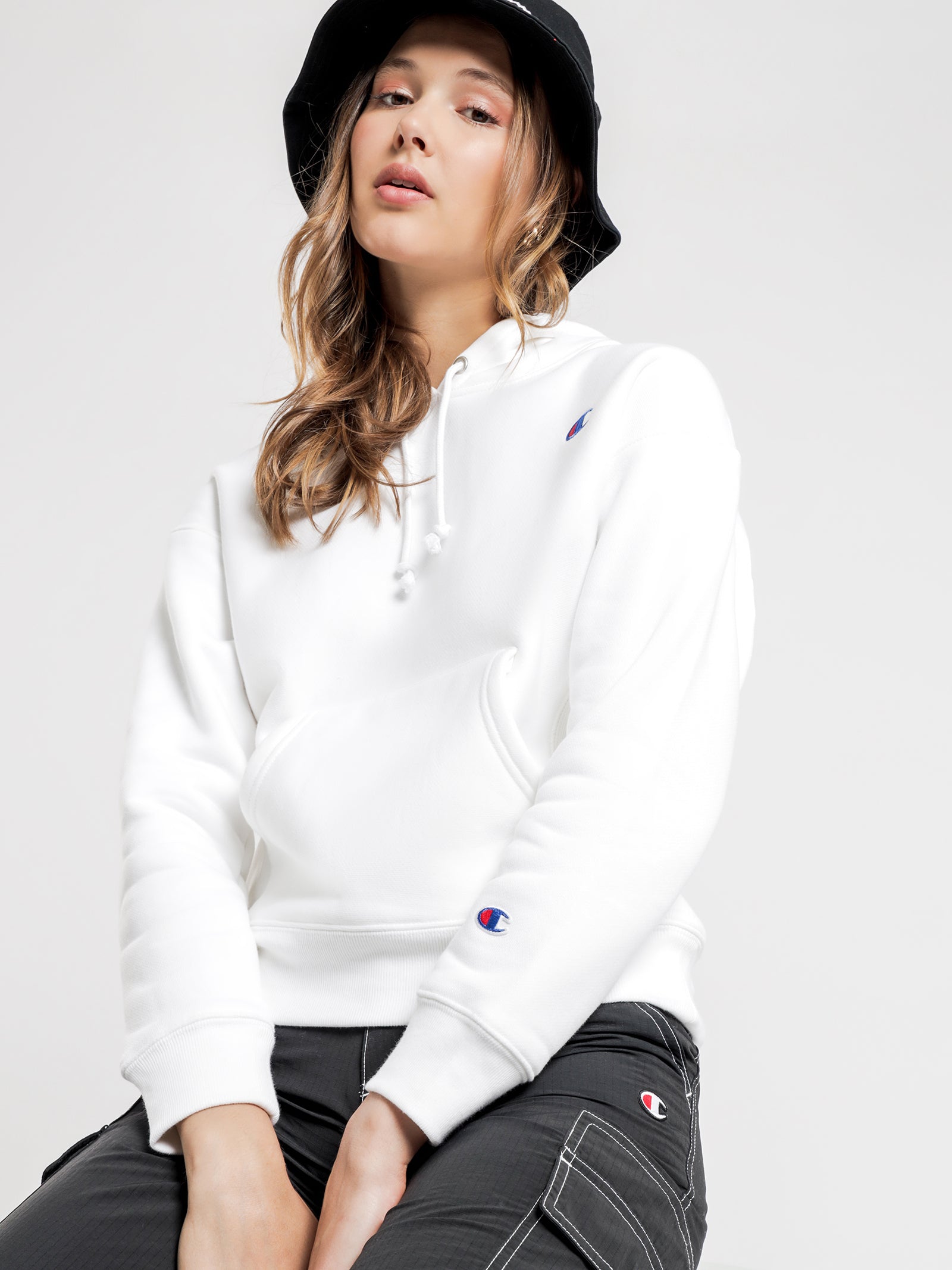 Champion reverse weave hoodie fashion white women's