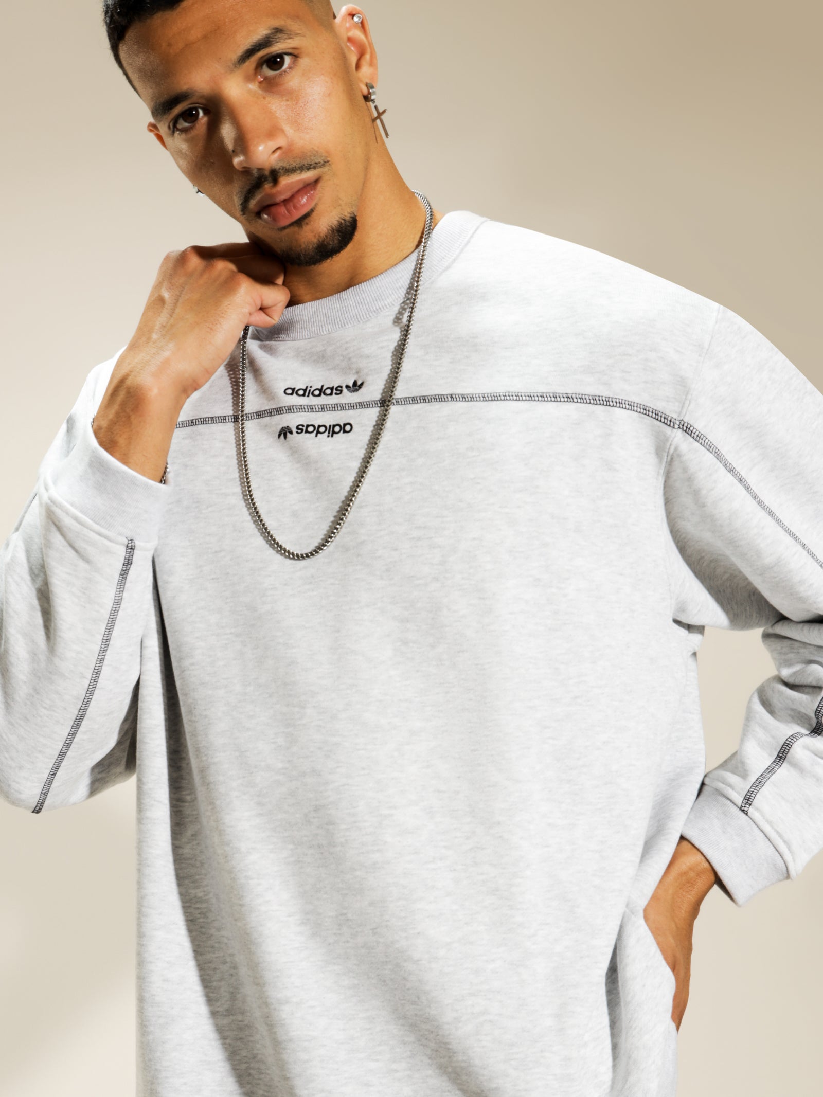 RYV Crew Jumper in Light Grey