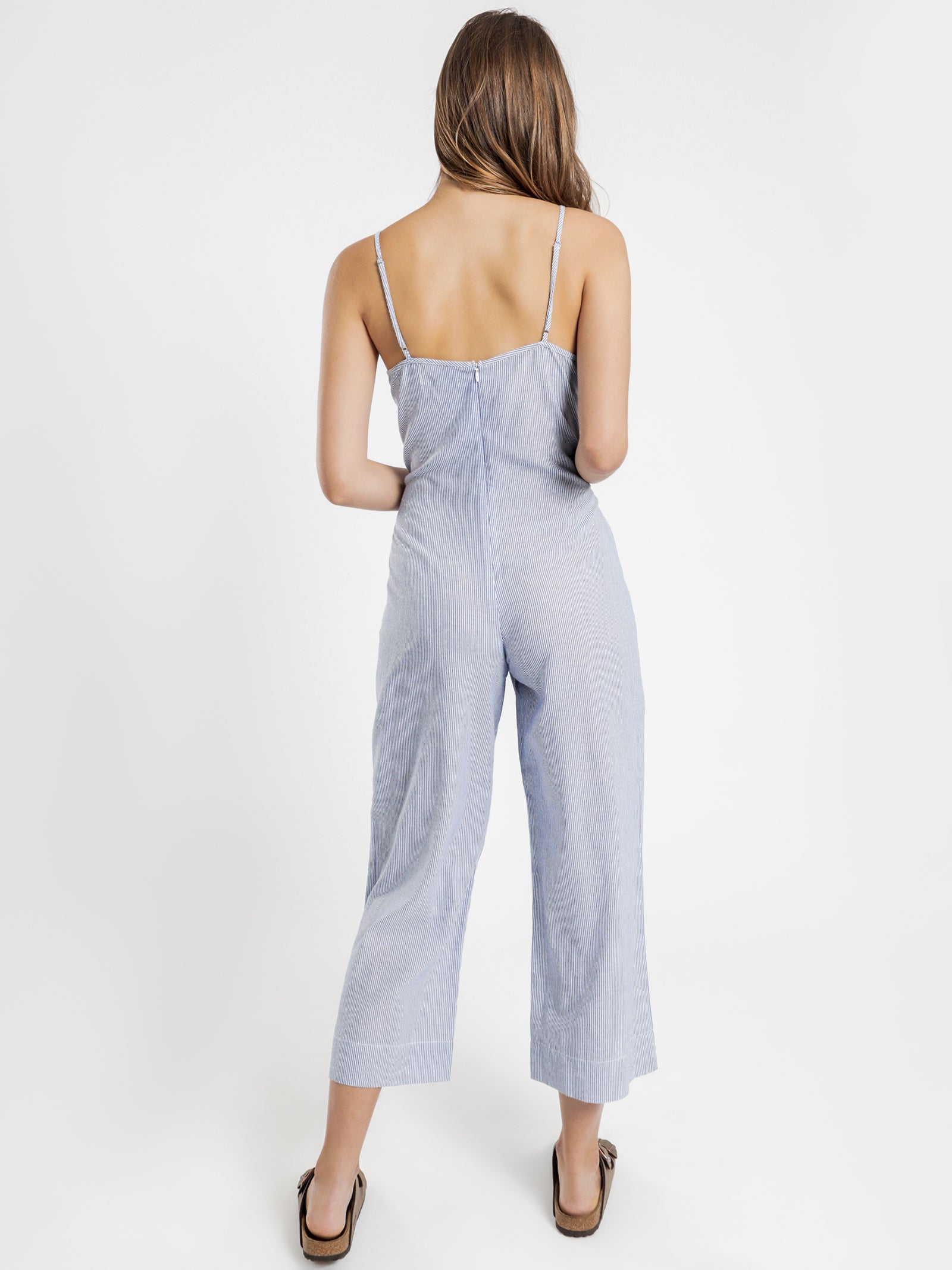 Linen capri hot sale jumpsuit