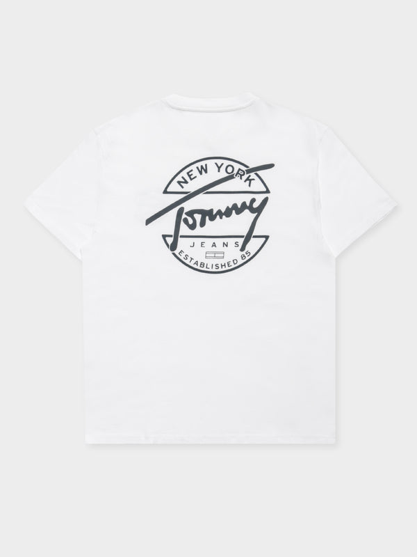 Tommy hilfiger Round Back Logo T-Shirt in White White | Glue Store