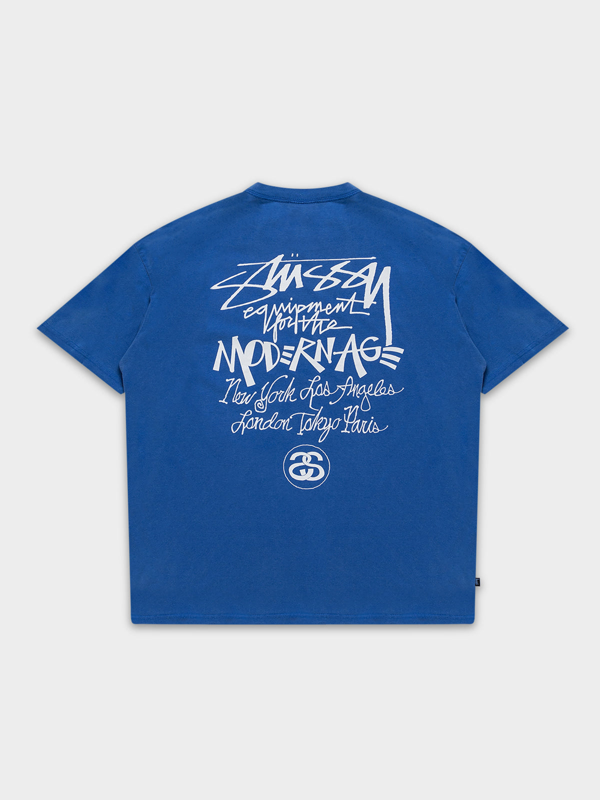 Stussy Modern Age 50/50 T-Shirt in Mid Blue | Mid Blue