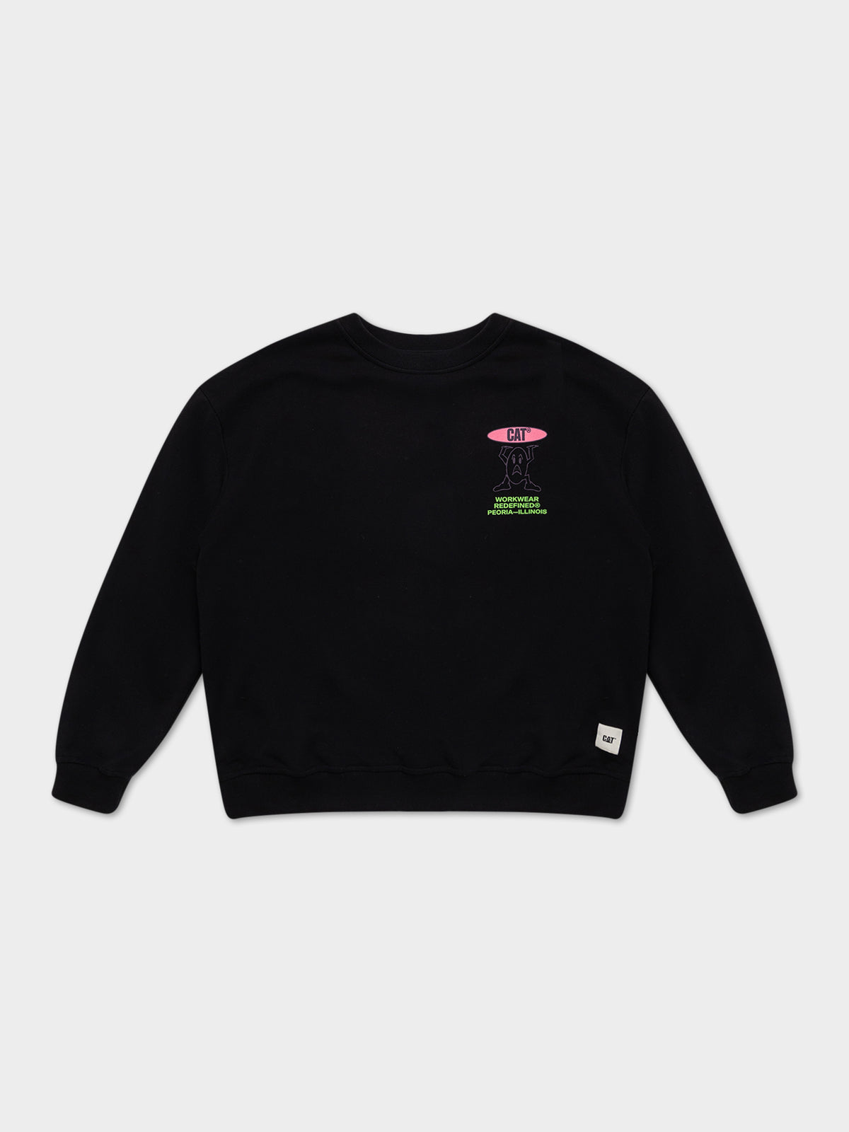 Caterpillar Hard Worker Crewneck Sweater in Black | Black